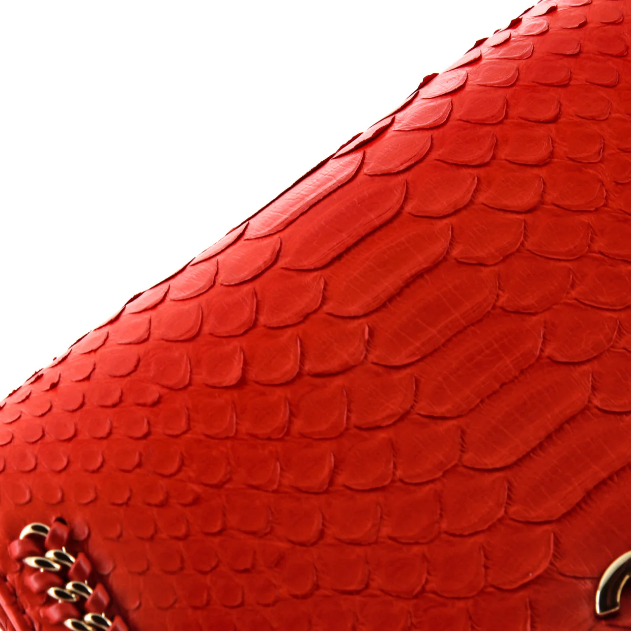 Braided Chic Flap Bag Python Small - Deep Luxury
