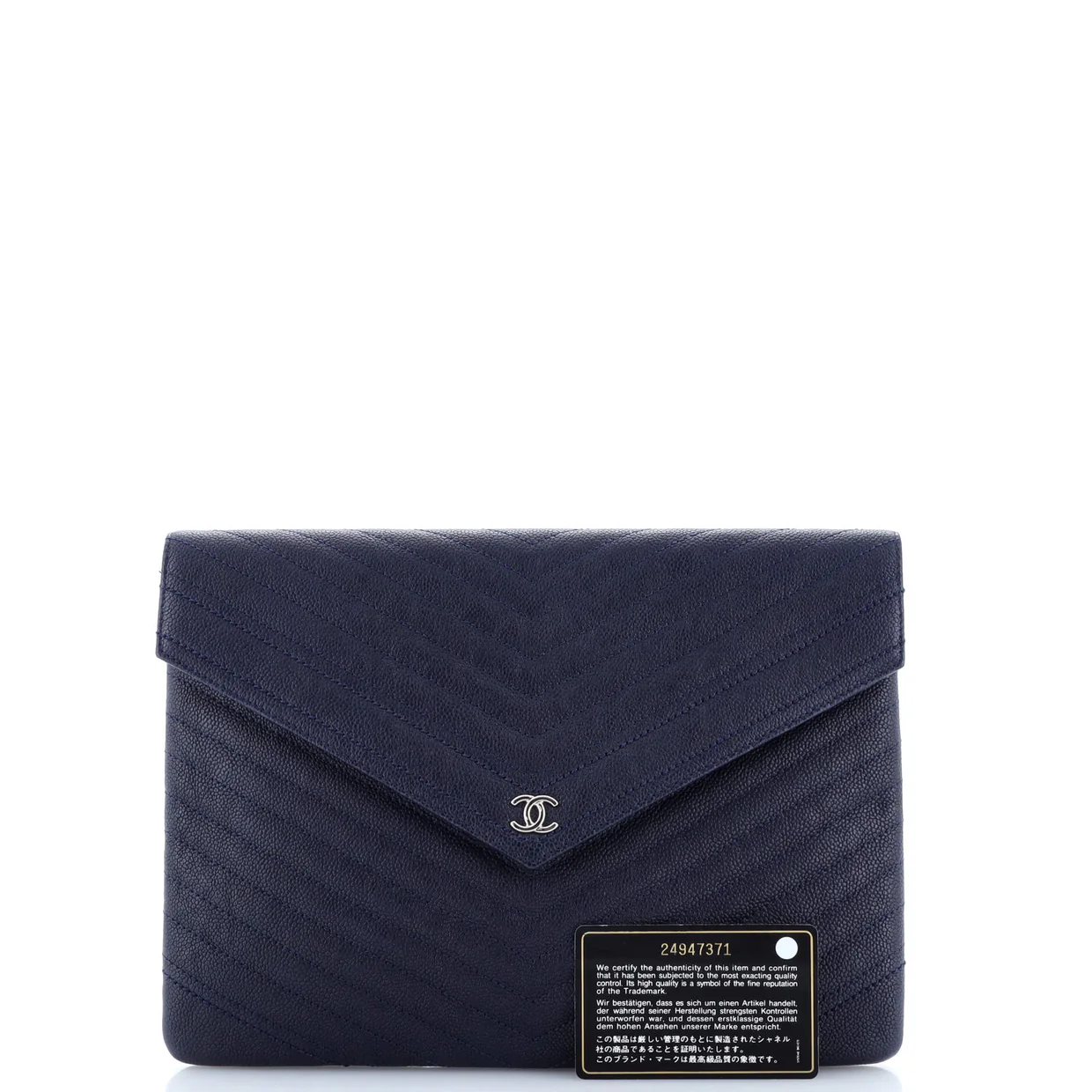 Statement Pouch Chevron Caviar Large - Deep Luxury
