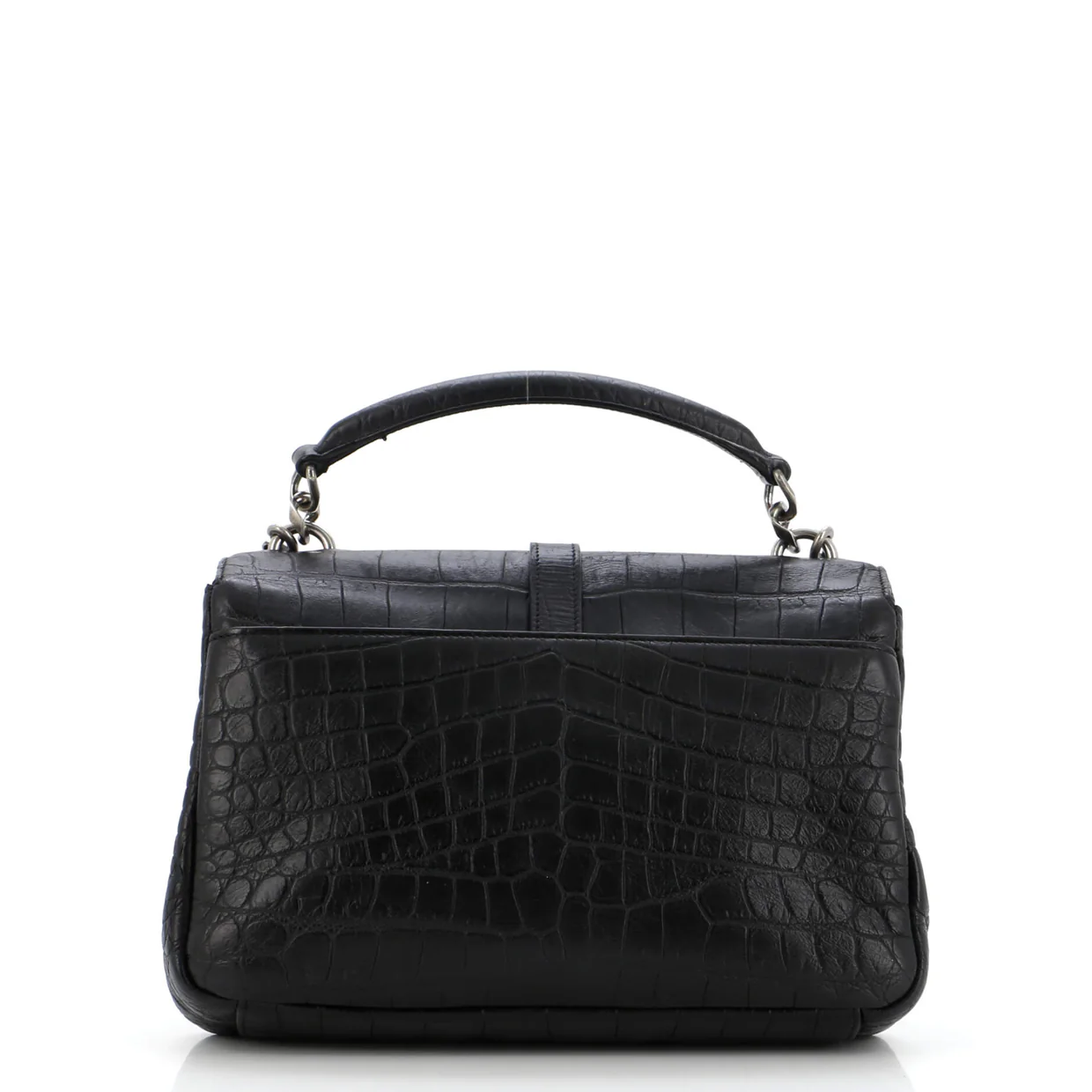 Classic Monogram College Bag Crocodile Embossed Leather Medium - Deep Luxury