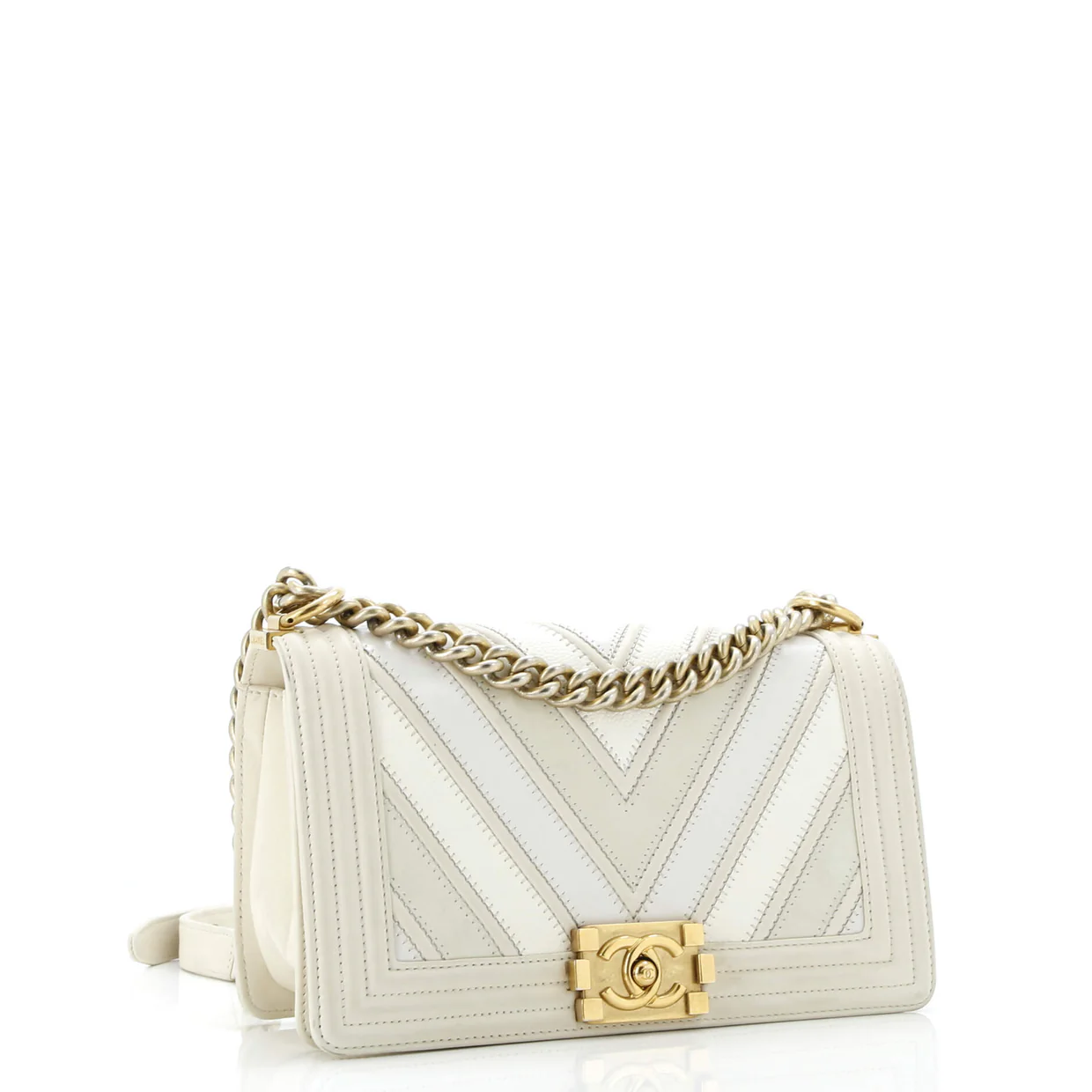 Boy Flap Bag Chevron Caviar and Calfskin Old Medium - Deep Luxury