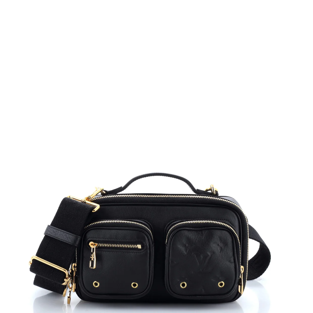Utility Crossbody Bag Calfskin with Embossed Monogram Detail - Deep Luxury