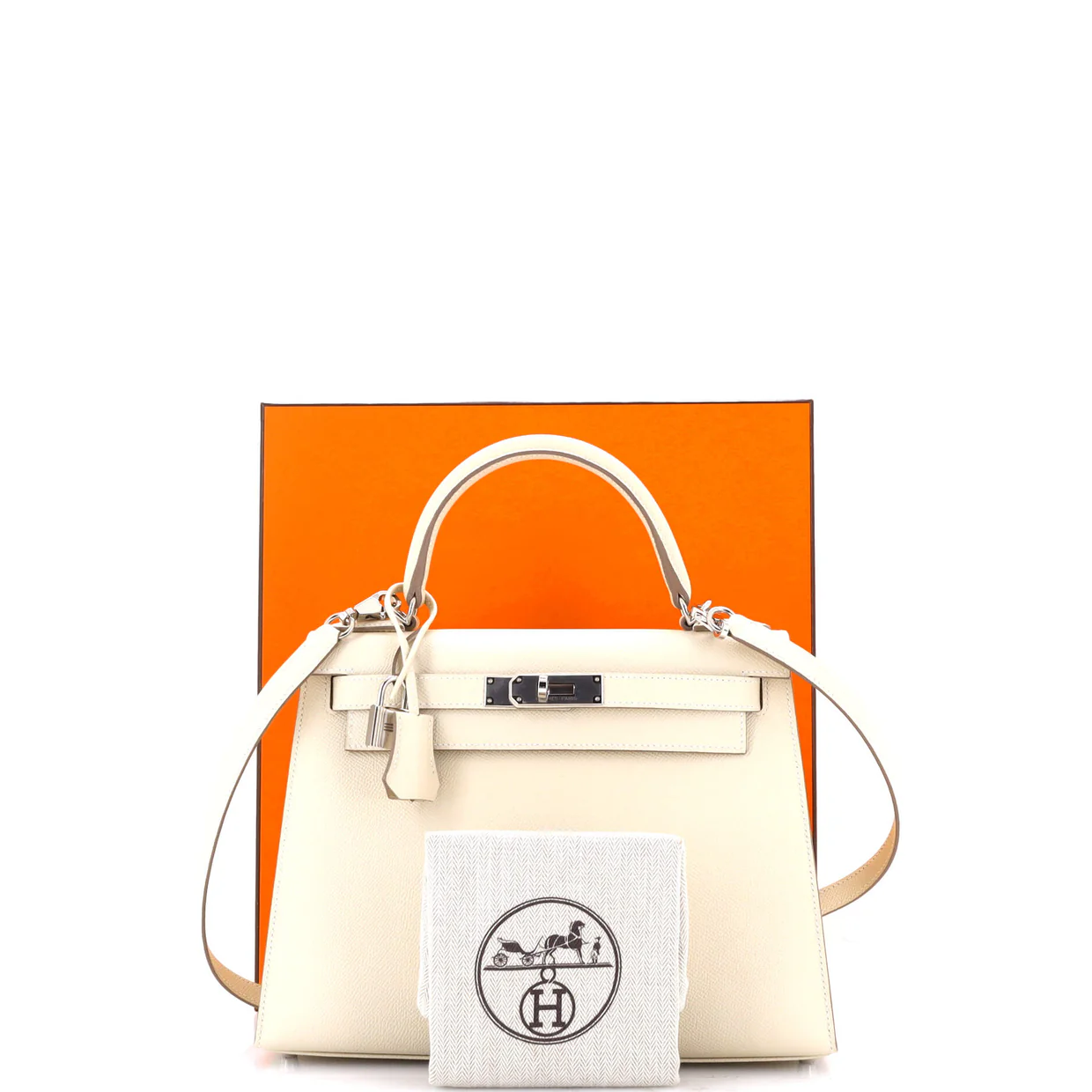 Kelly Handbag Light Epsom with Palladium Hardware 28 - Deep Luxury