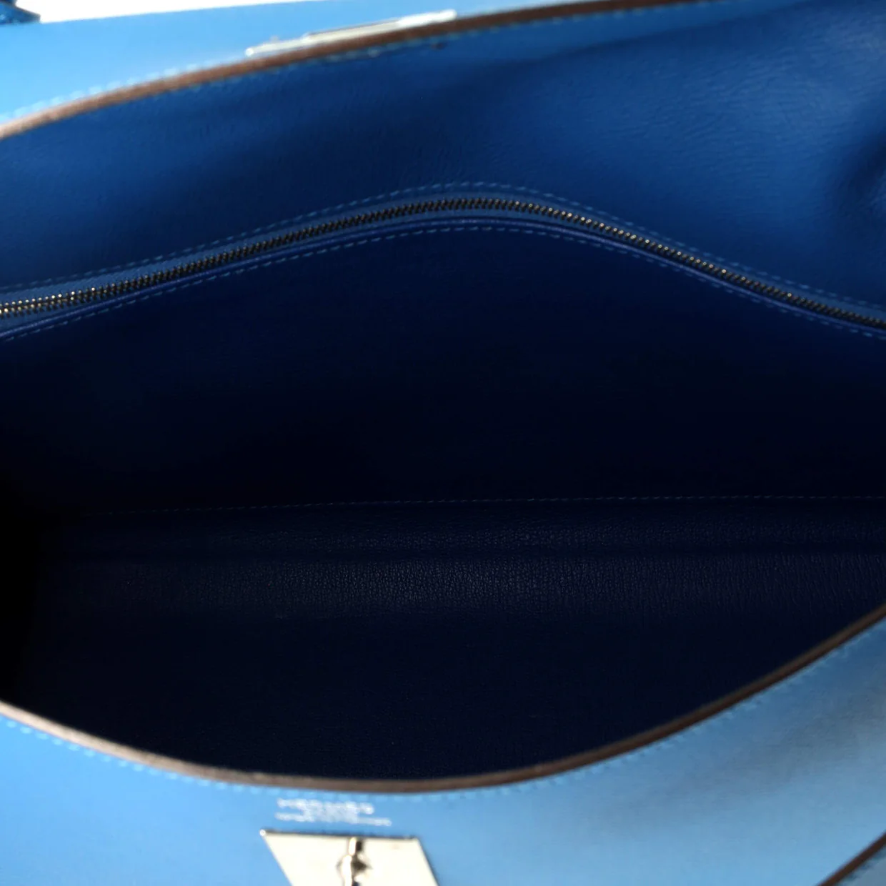 Kelly Handbag Mykonos Epsom with Palladium Hardware 35 - Deep Luxury