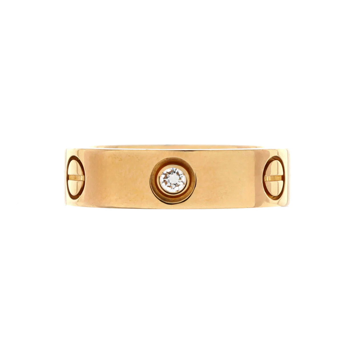 Love 3 Diamonds Band Ring 18K Yellow Gold with Diamonds - Deep Luxury