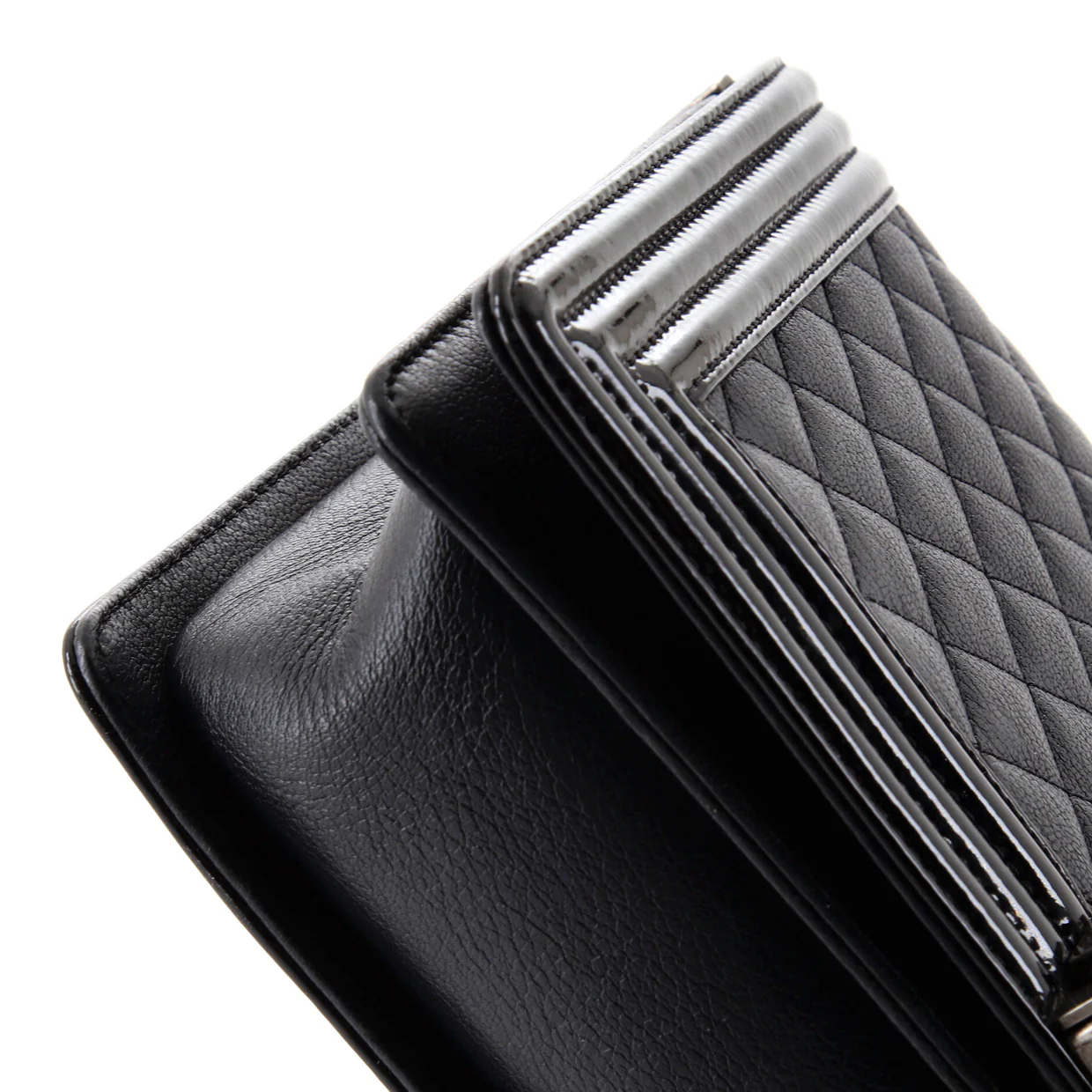 Boy Flap Bag Quilted Goatskin with Patent New Medium - Deep Luxury