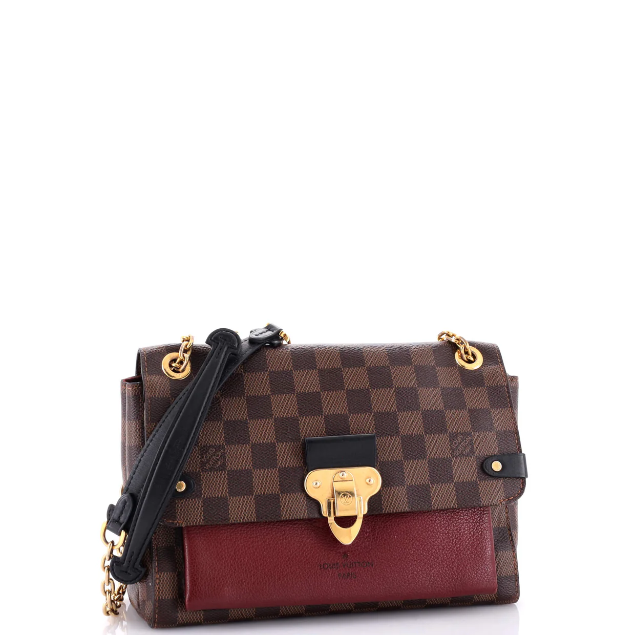 Vavin Handbag Damier with Leather PM - Deep Luxury
