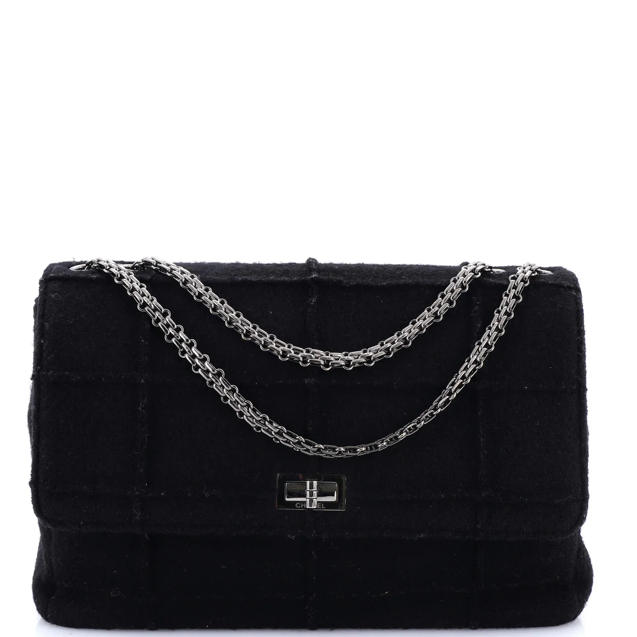 Chocolate Bar Mademoiselle Flap Bag Quilted Wool Jumbo - Deep Luxury