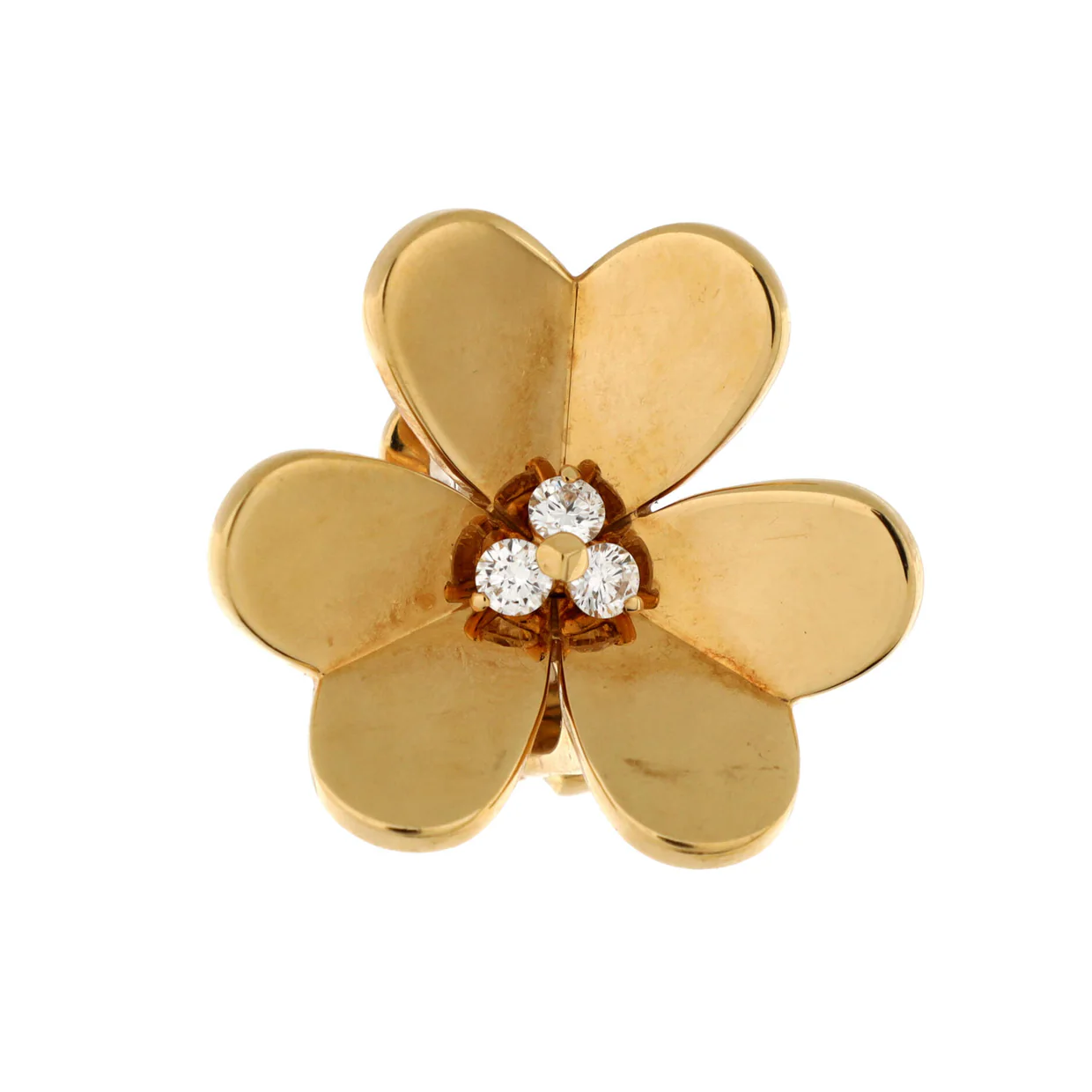 Frivole Stud Earrings 18K Yellow Gold with Diamonds Large - Deep Luxury