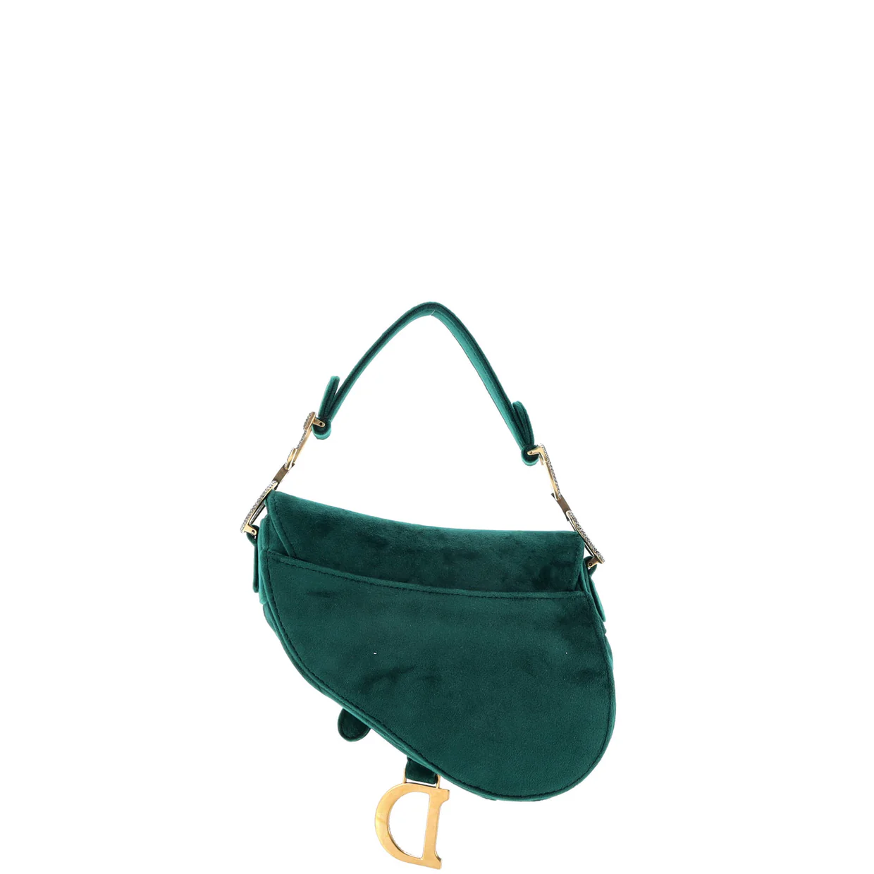 Saddle Handbag Velvet with Crystals Mini - Deep Luxury