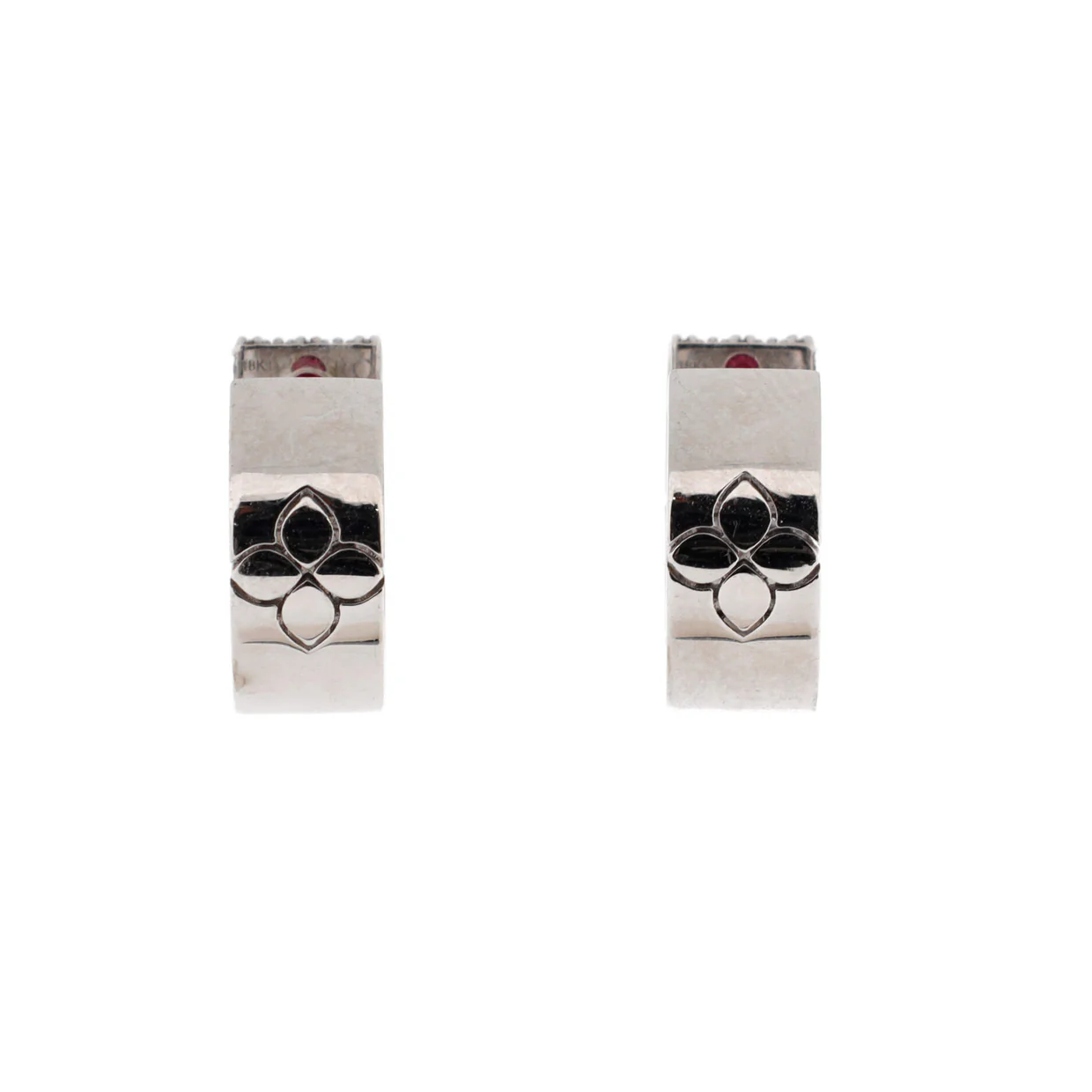 Love in Verona Hoop Earrings 18K White Gold with Pave Diamonds Small - Deep Luxury