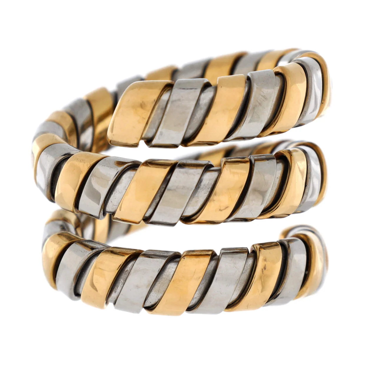 Tubogas Double Ring 18K Yellow Gold and 18K White Gold - Deep Luxury
