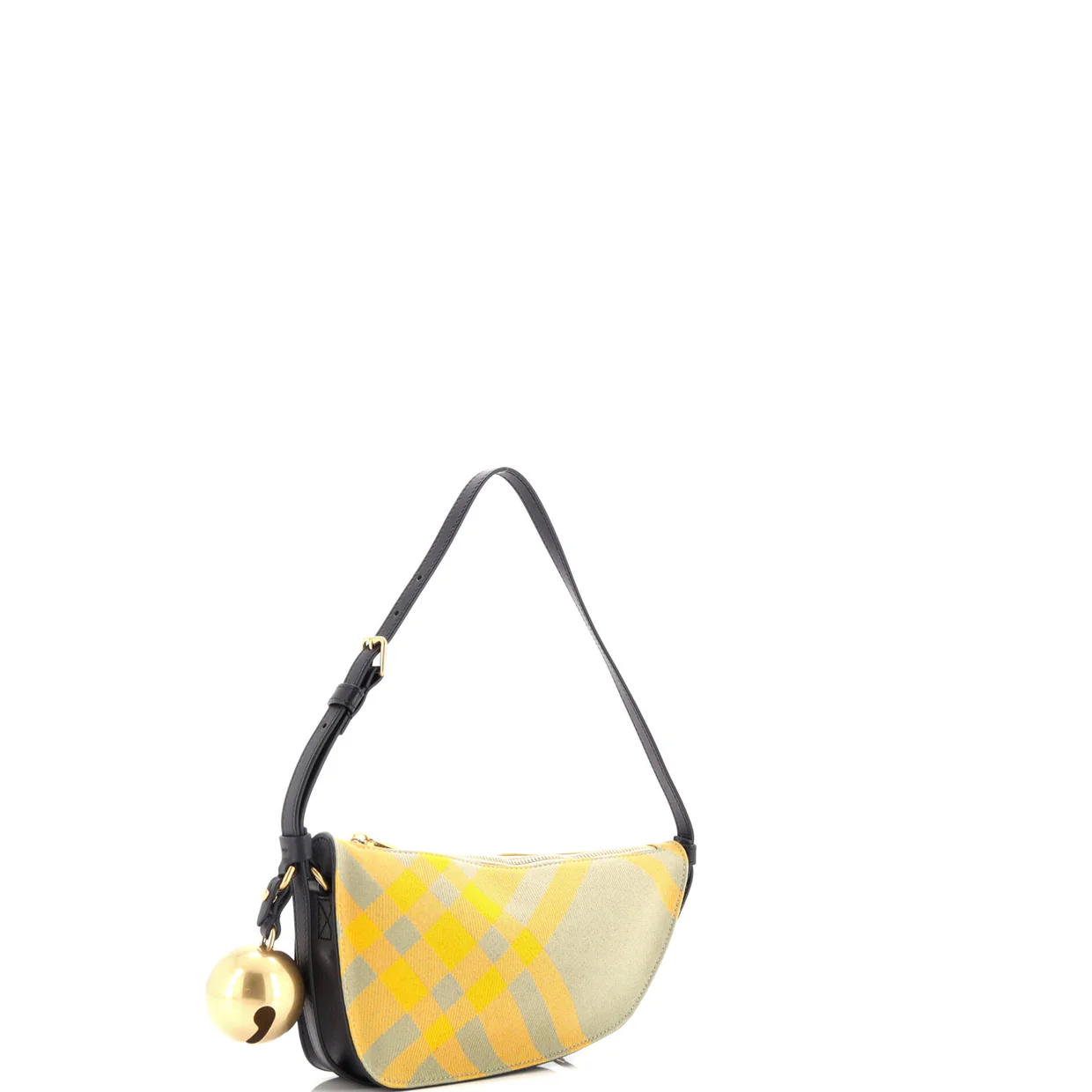 Shield Sling Shoulder Bag Check Canvas and Leather Mini - Deep Luxury