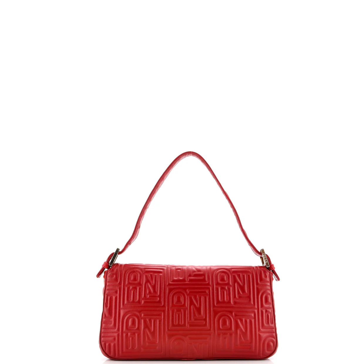 Baguette Bag Logo Embossed Leather Small - Deep Luxury