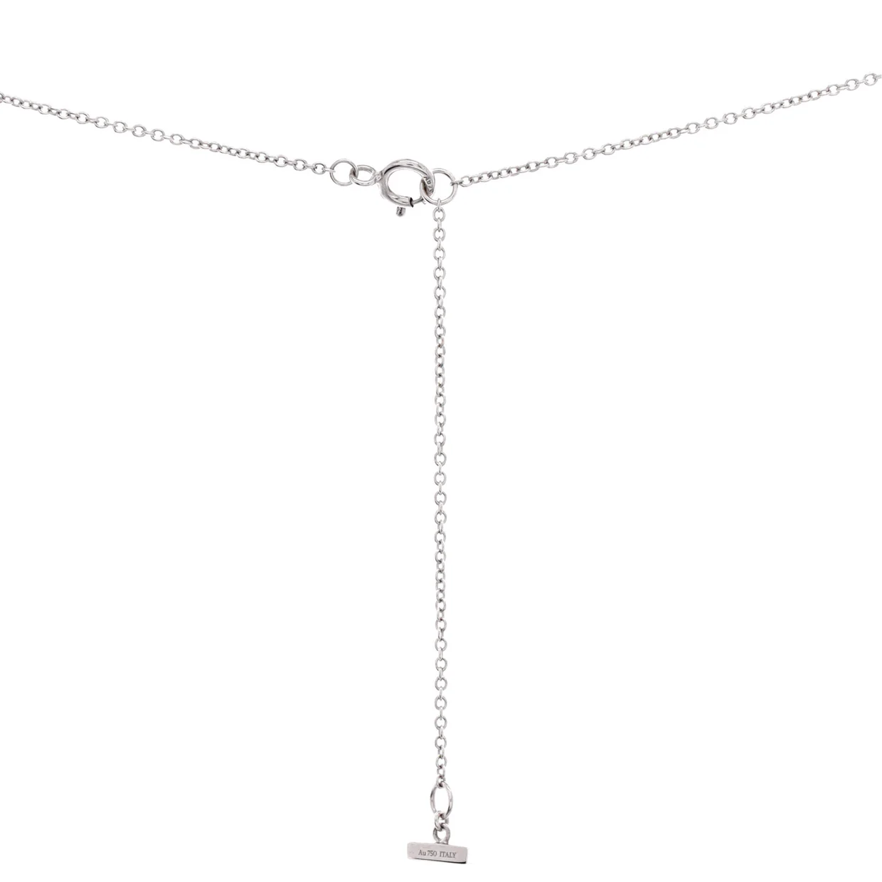 T Circle Pendant Necklace 18K White Gold with Turquoise Small - Deep Luxury