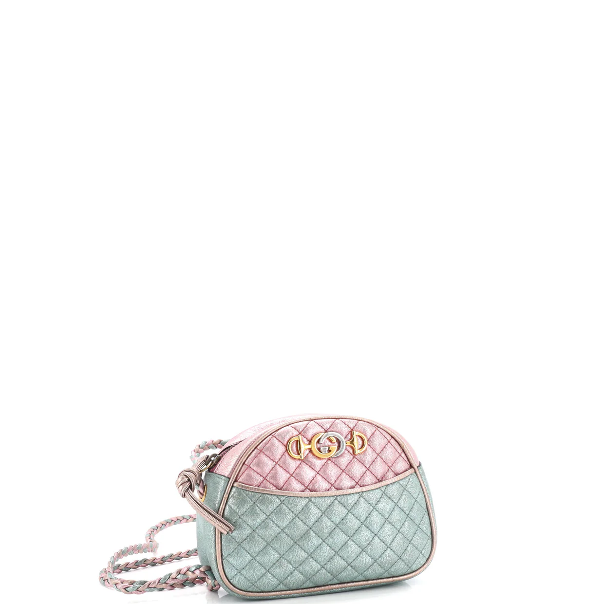 Trapuntata Camera Shoulder Bag Quilted Laminated Leather Mini - Deep Luxury