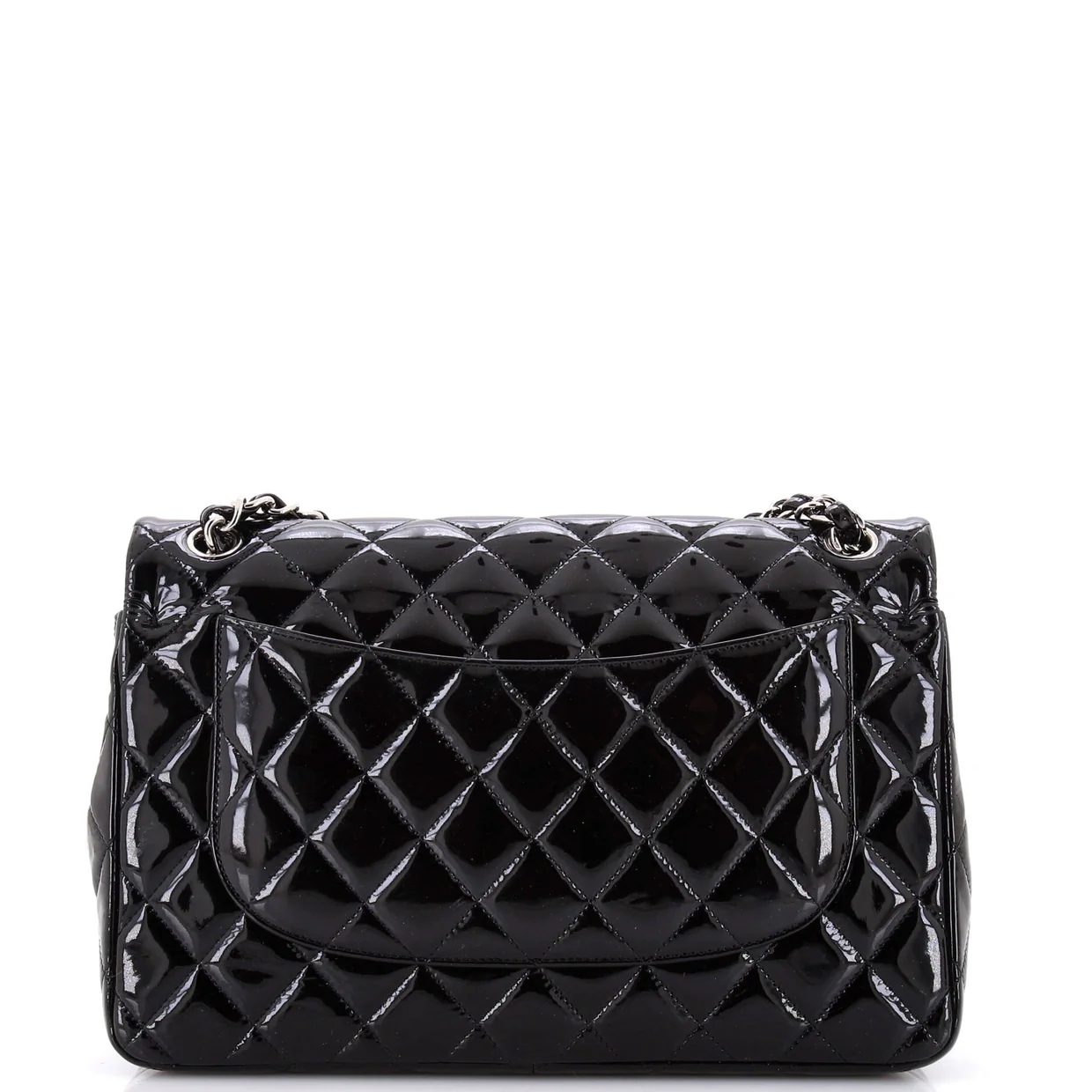 Classic Double Flap Bag Quilted Patent Jumbo - Deep Luxury