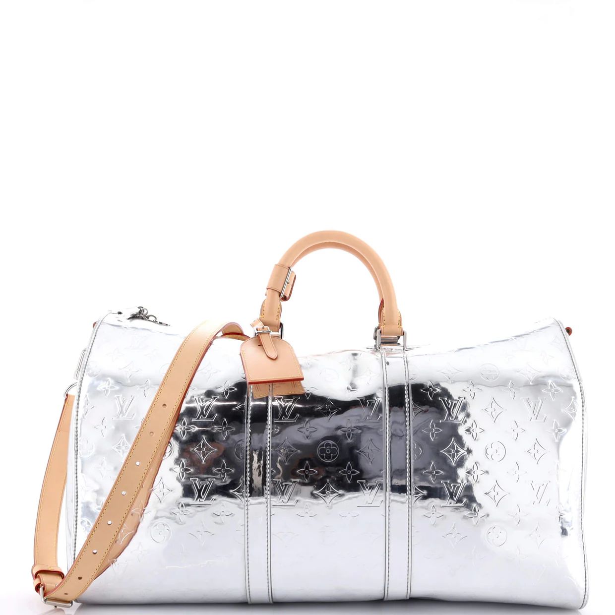 Keepall Bandouliere Bag Monogram Mirror Coated Canvas 50 - Deep Luxury