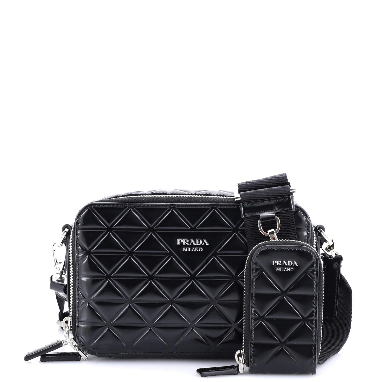 Brique Camera Crossbody Bag Embossed Leather - Deep Luxury