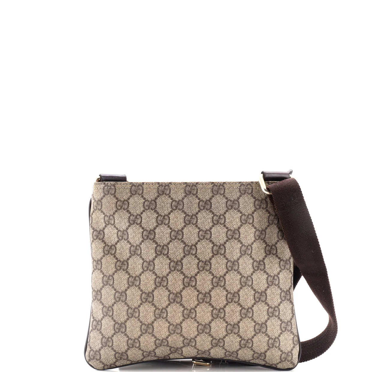 Zip Top Messenger Bag GG Coated Canvas Small - Deep Luxury