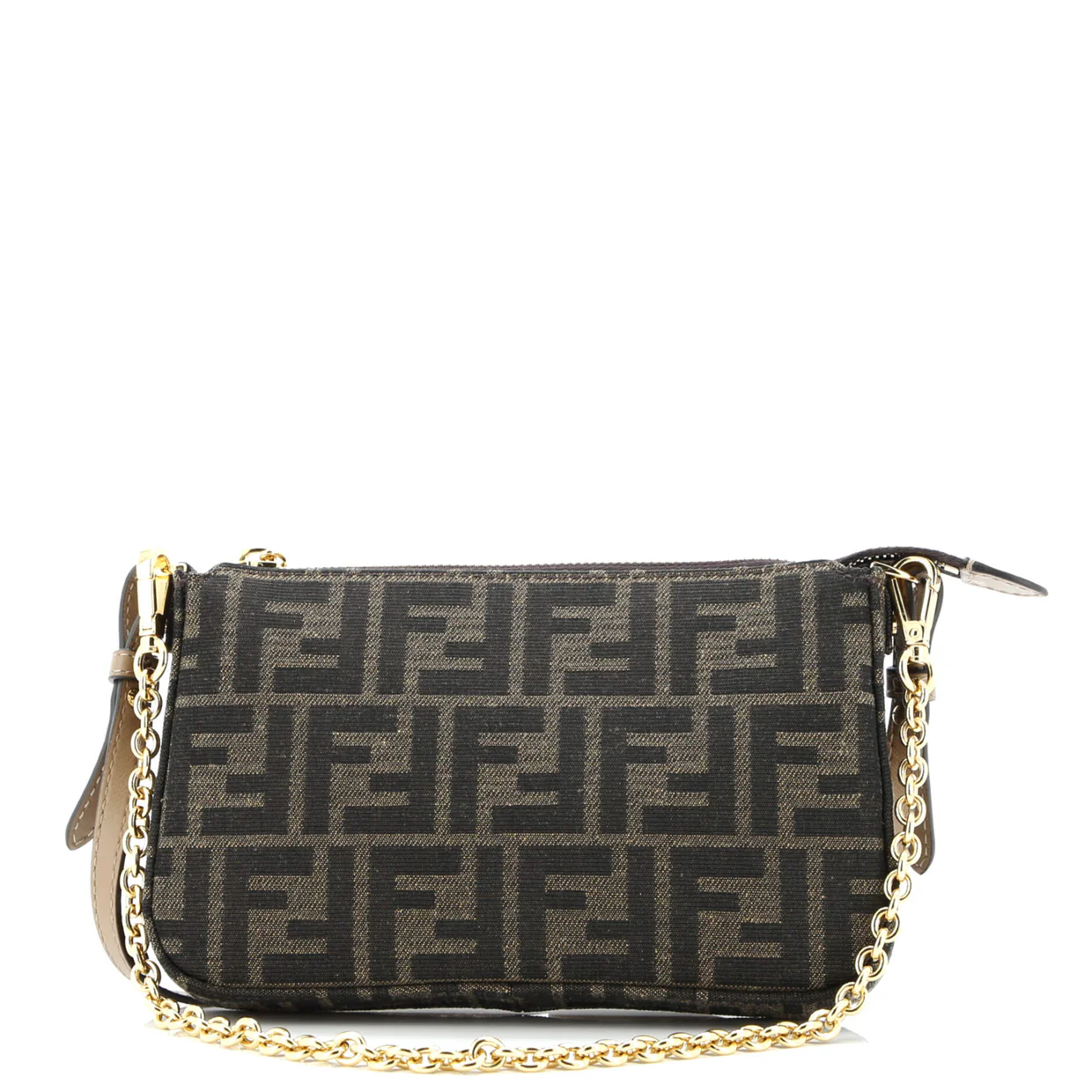 Baguette Pouch with Chain Zucca Canvas - Deep Luxury