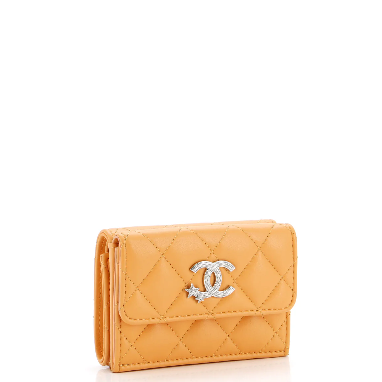 CC Stars Trifold Flap Wallet Quilted Lambskin Small - Deep Luxury