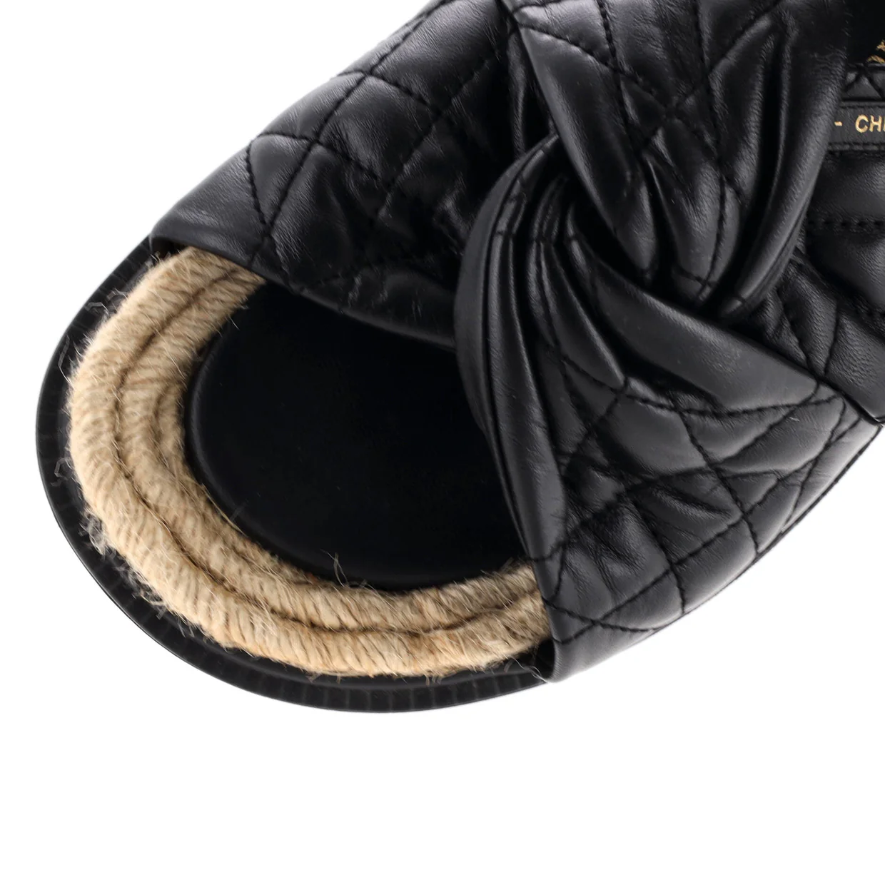 Women's Dtwist Slide Espadrilles Cannage Quilt Leather - Deep Luxury