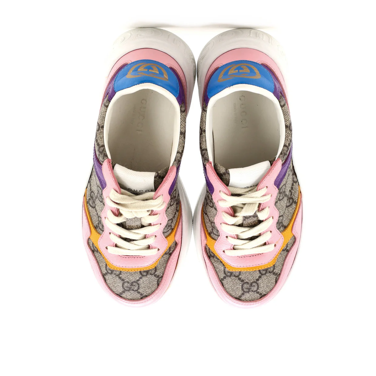 Women's Dali Platform Sneakers GG Canvas with Leather - Deep Luxury