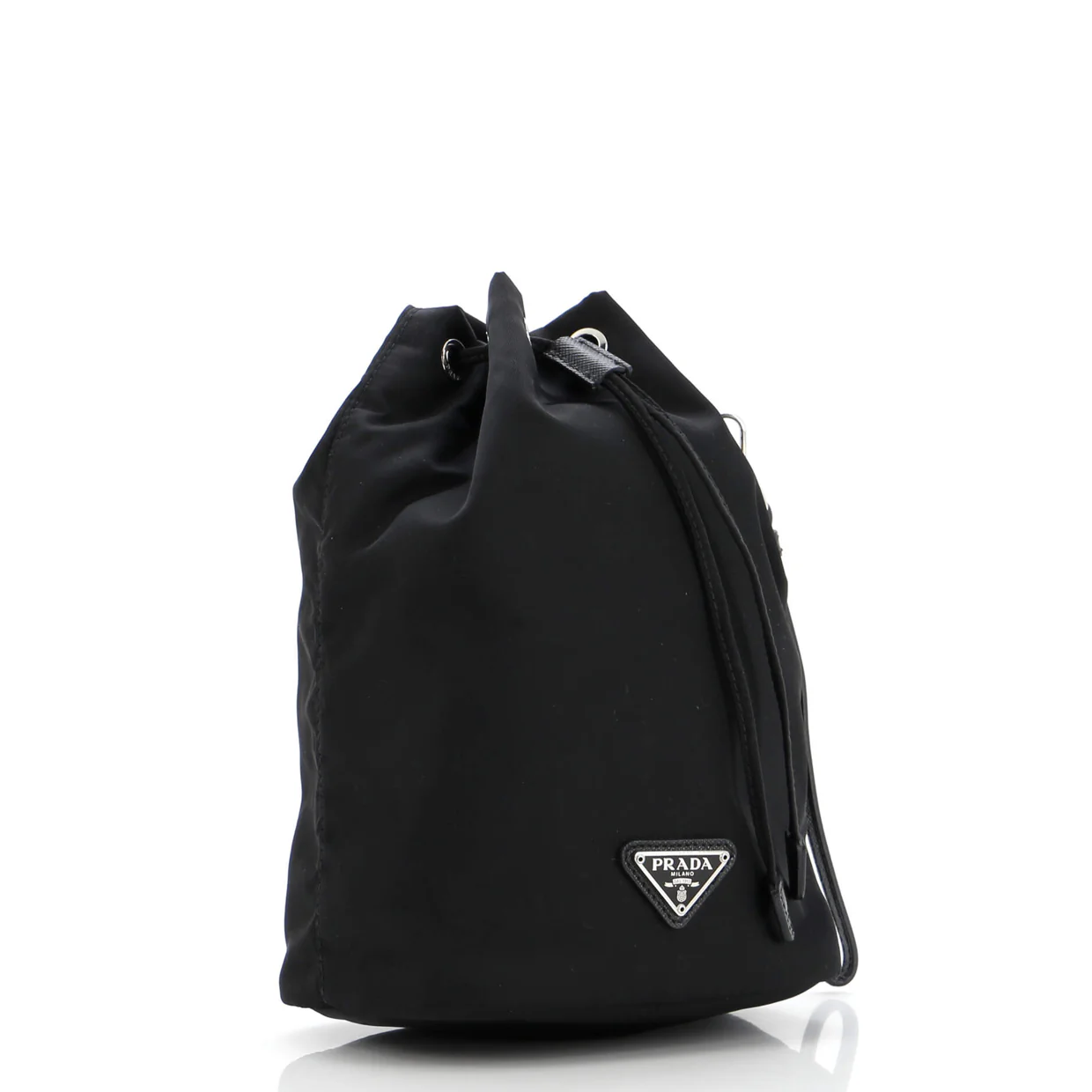 Drawstring Wristlet Bucket Bag Tessuto Small - Deep Luxury