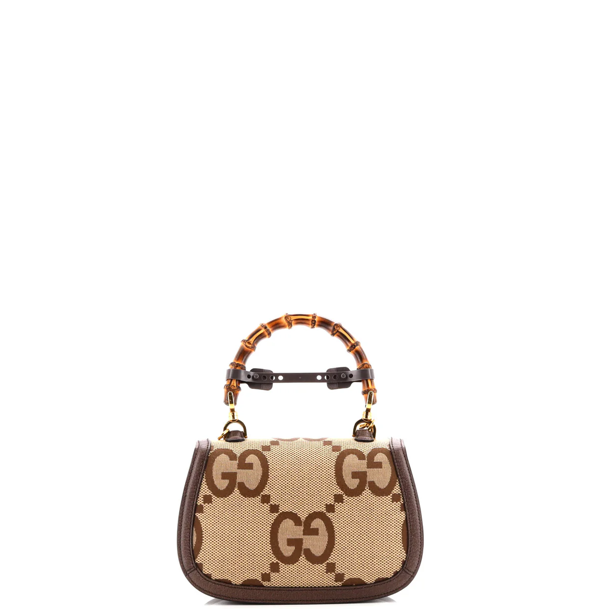 Bamboo 1947 Top Handle Bag Jumbo GG Canvas Small - Deep Luxury