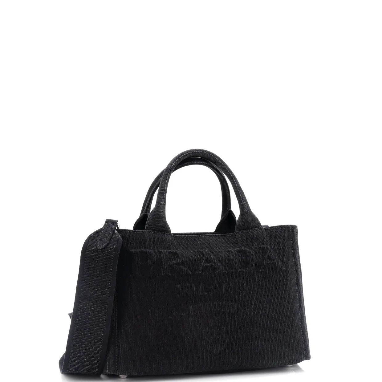 Embossed Logo Canapa Convertible Tote Canvas Mini - Deep Luxury