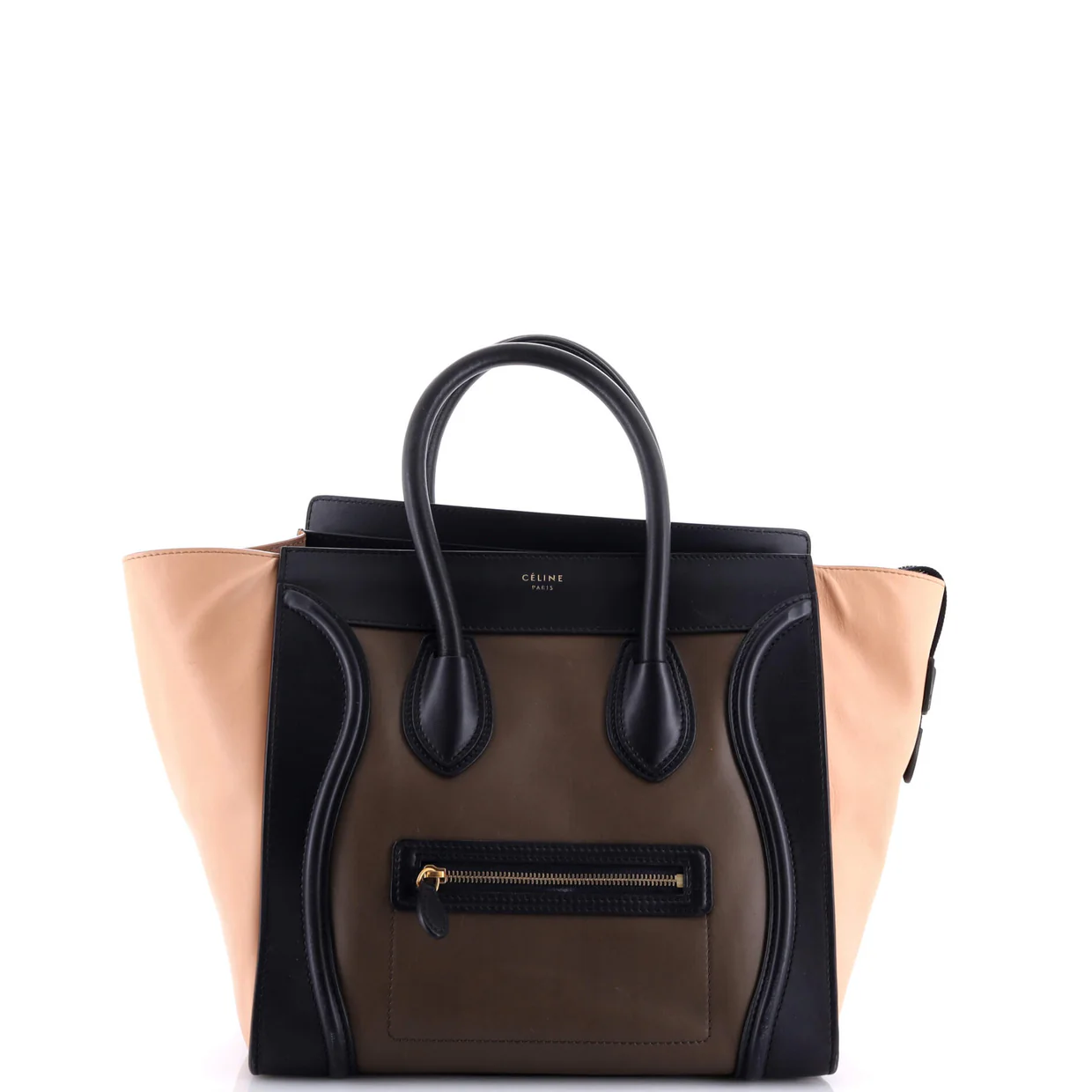 Tricolor Luggage Bag Leather Mini - Deep Luxury