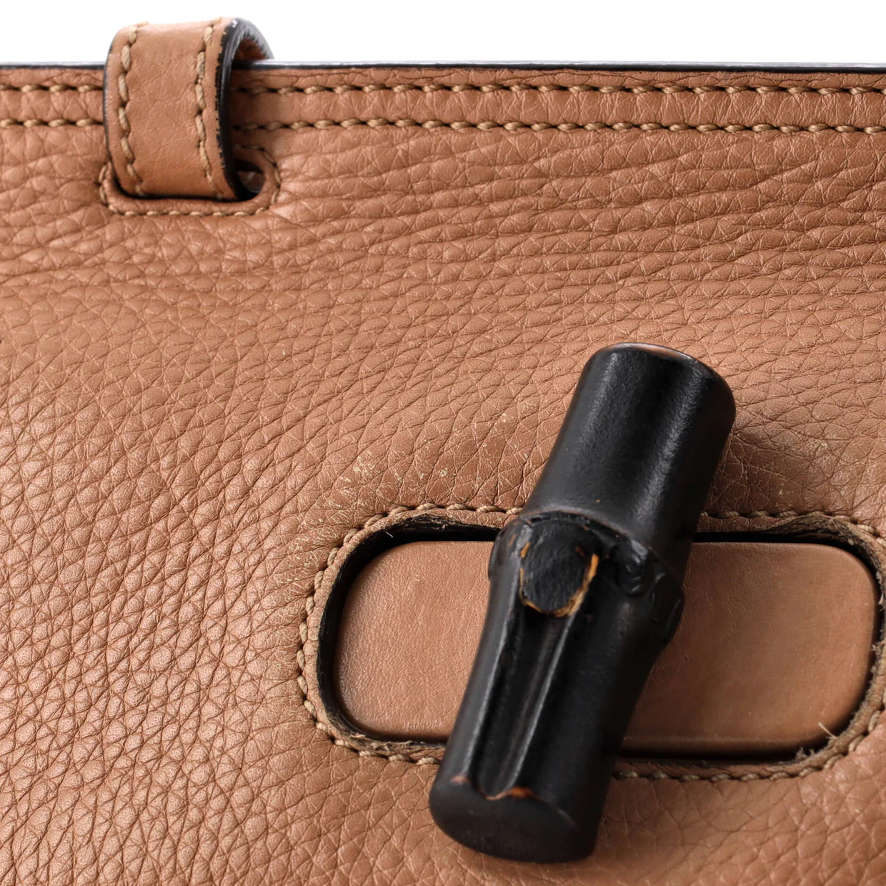 Bamboo Daily Top Handle Bag Leather Small - Deep Luxury