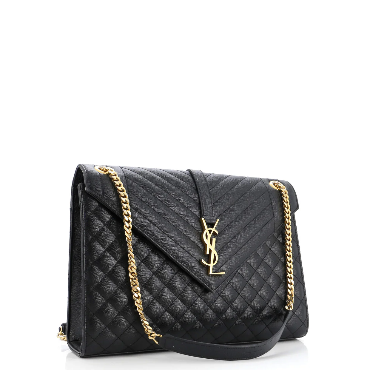 Classic Monogram Envelope Satchel Mixed Matelasse Leather Large - Deep Luxury