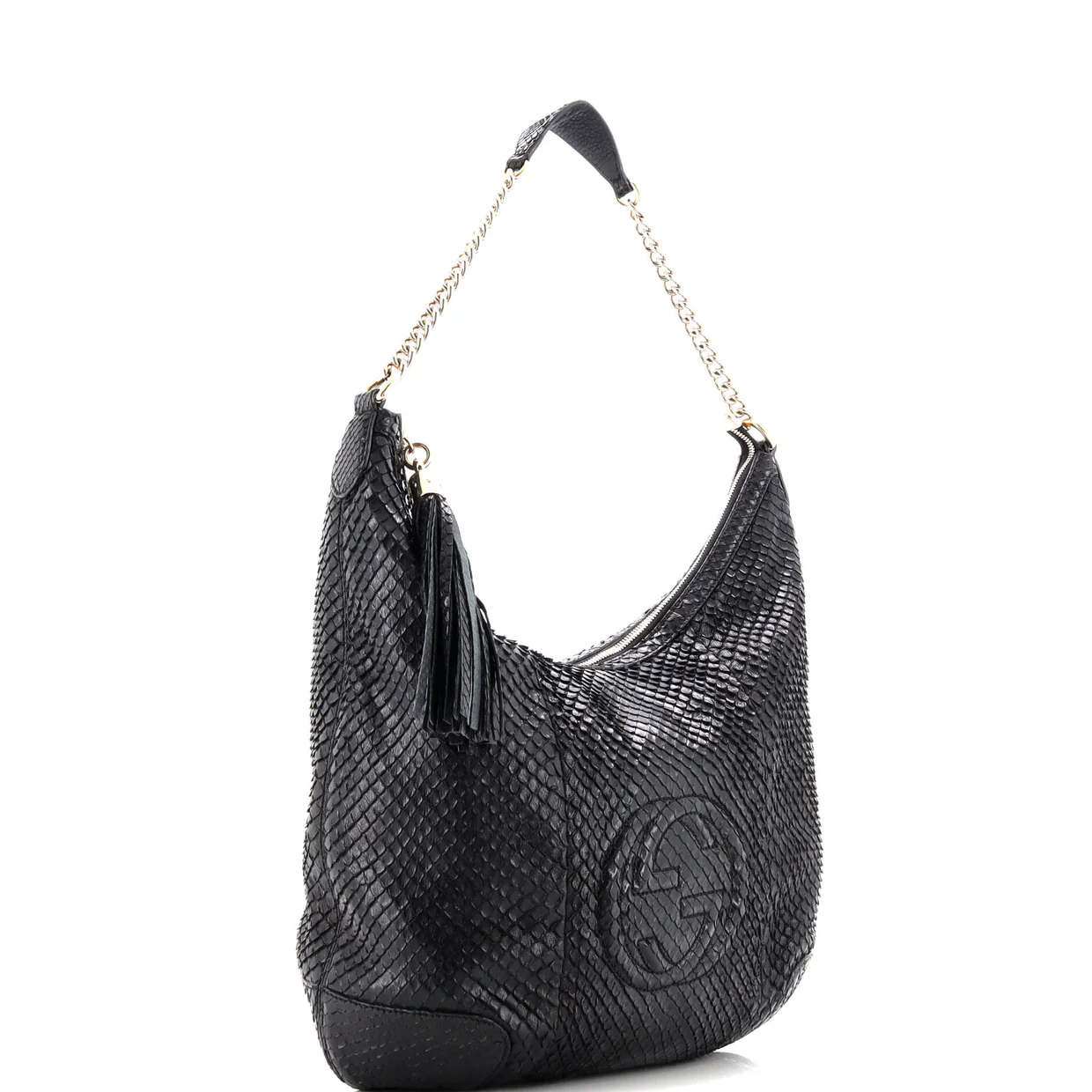Soho Chain Hobo Python Medium - Deep Luxury