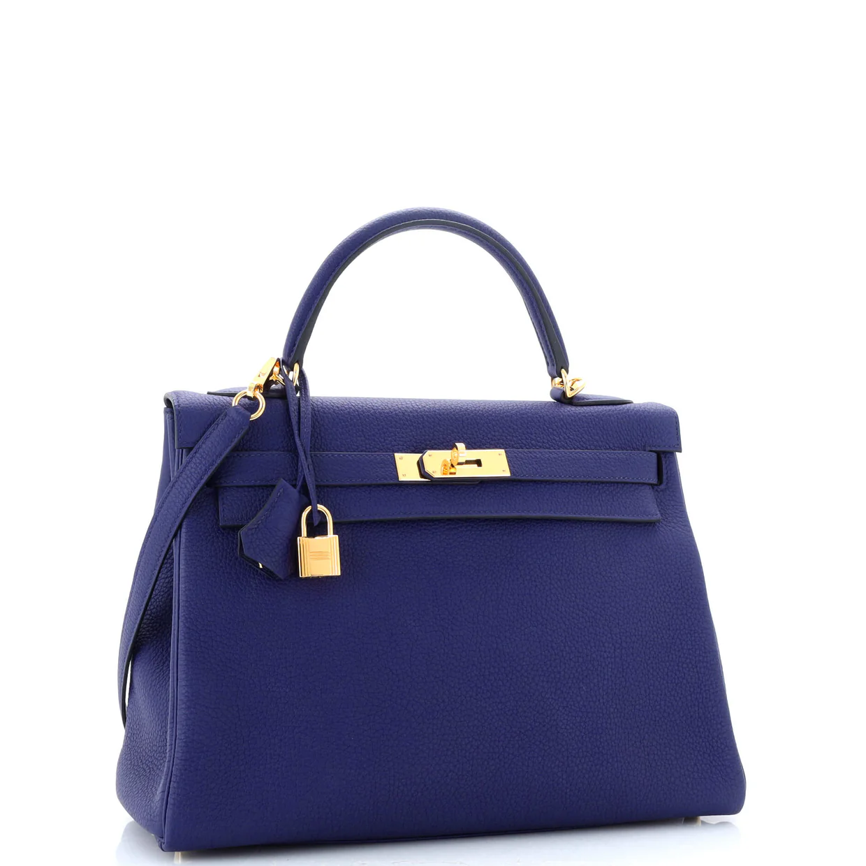 Kelly Handbag Bleu Encre Togo with Gold Hardware 32 - Deep Luxury