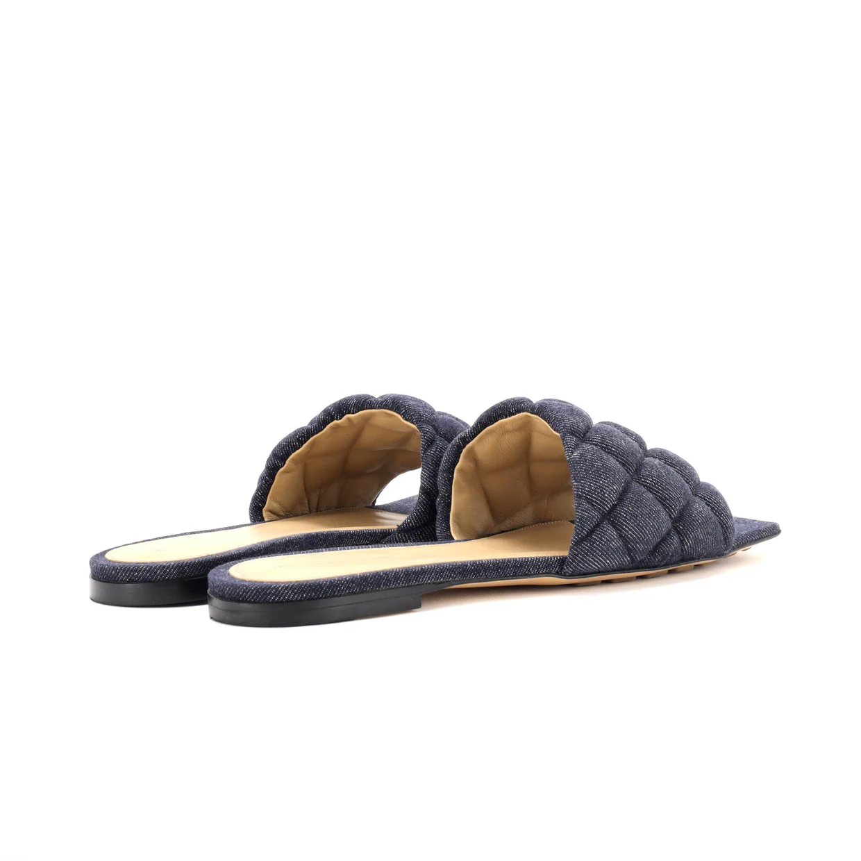 Women's The Padded Flat Sandals Quilted Denim - Deep Luxury