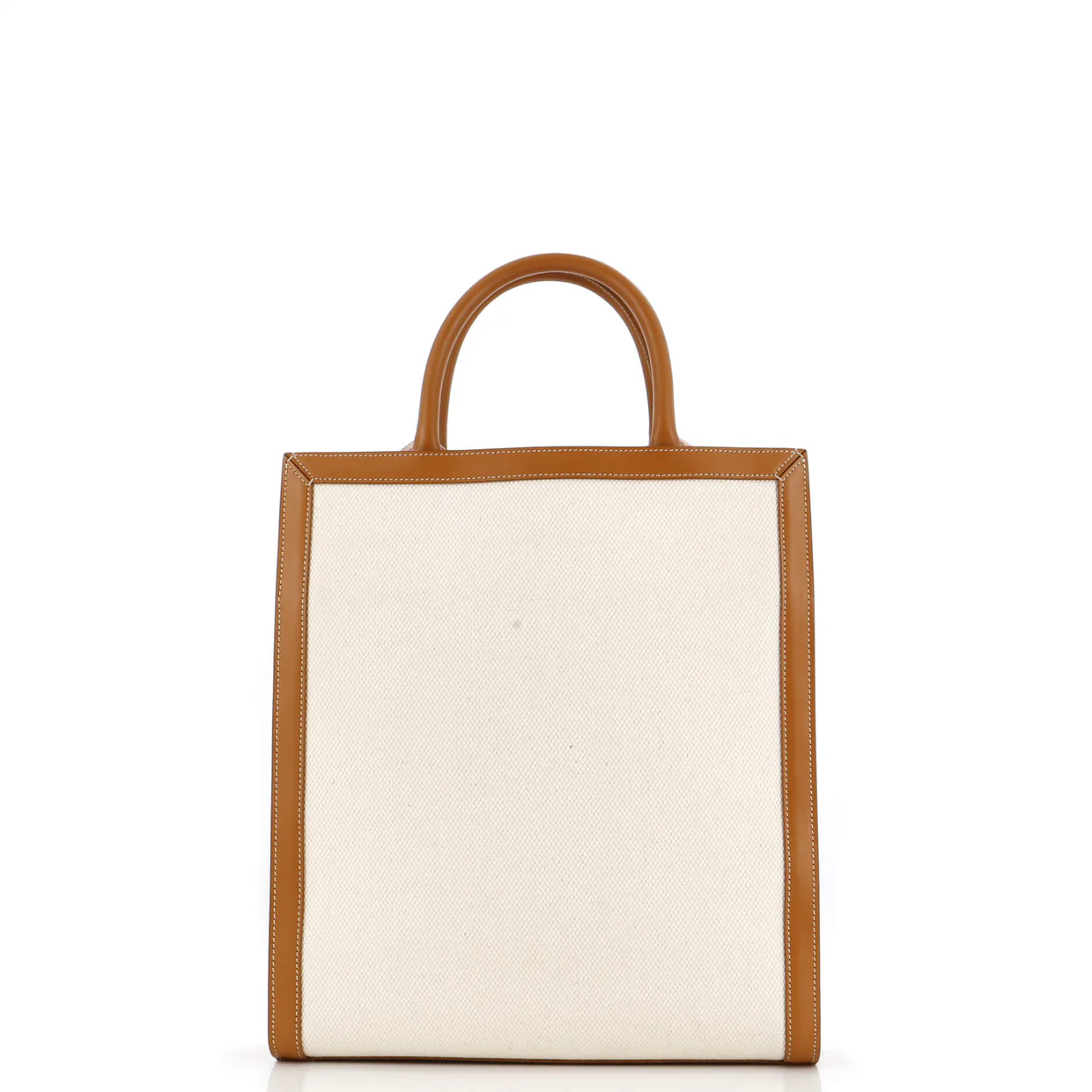 Vertical Cabas Tote Canvas with Leather Small - Deep Luxury