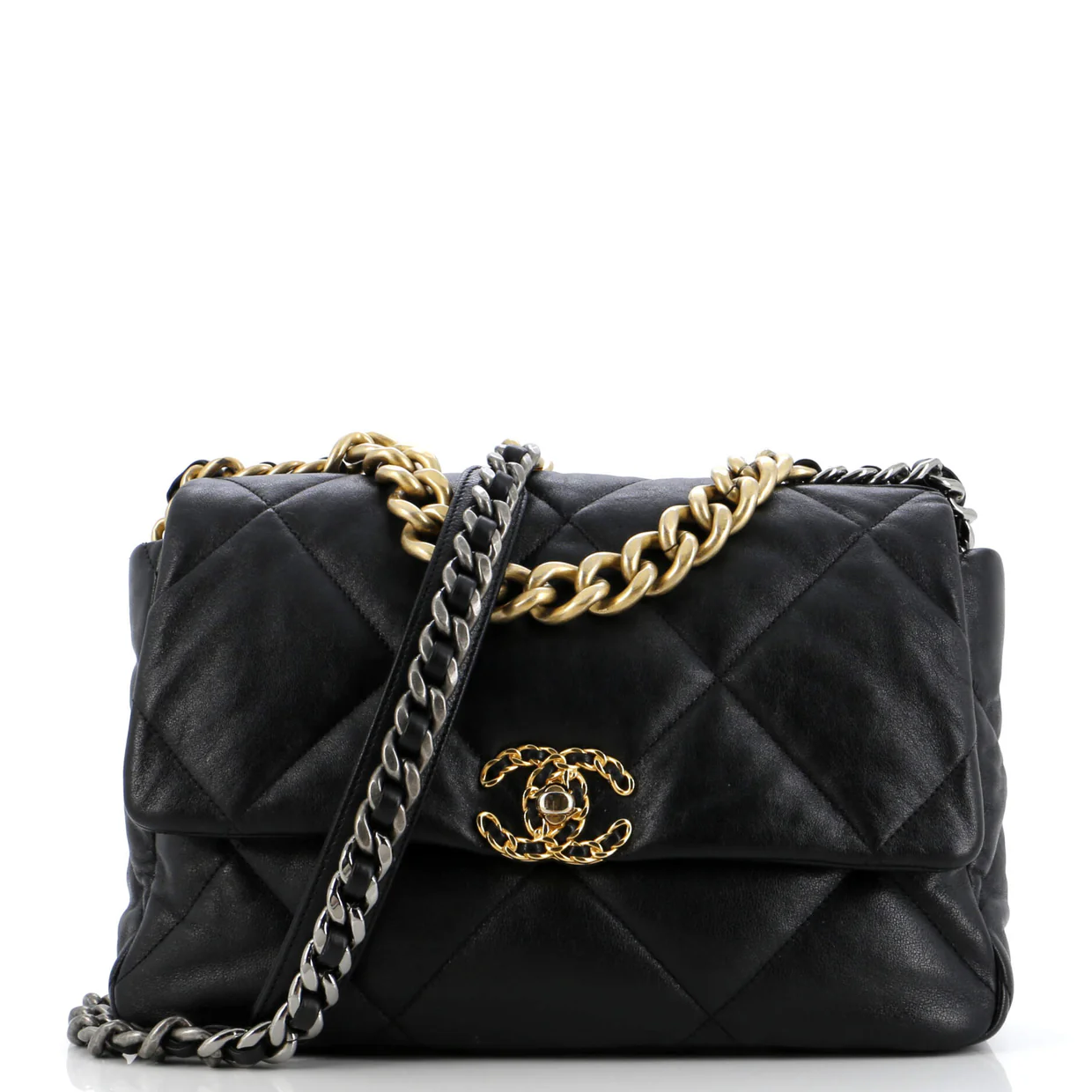 19 Flap Bag Quilted Leather Medium - Deep Luxury