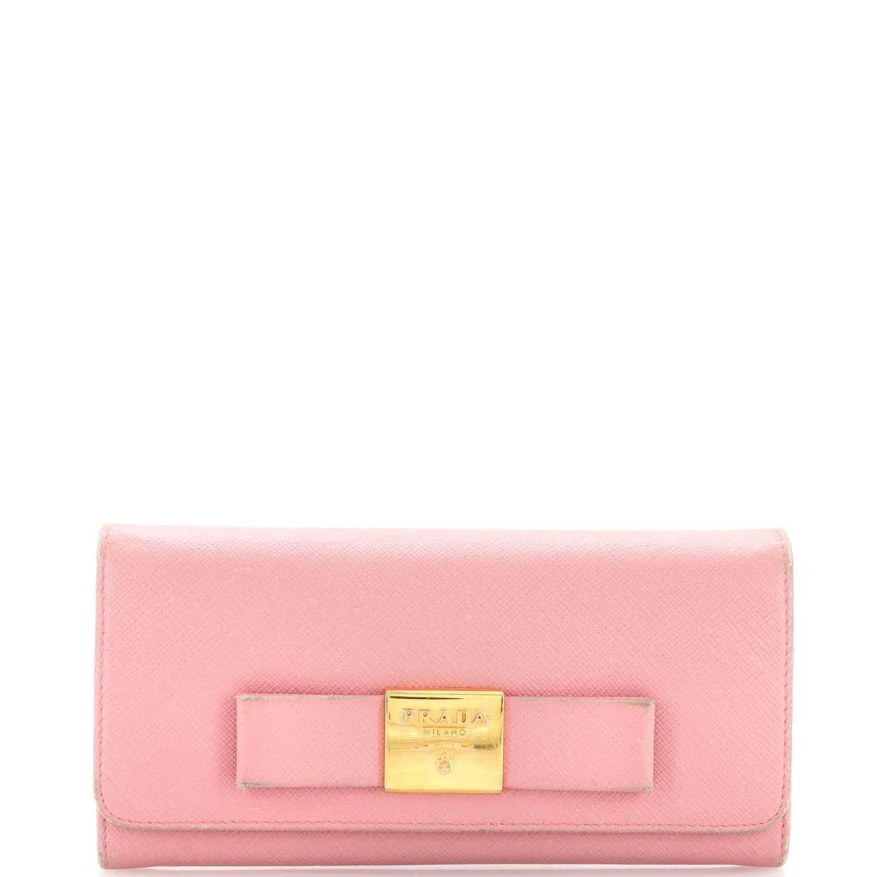 Bow Flap Wallet Saffiano Leather Long - Deep Luxury