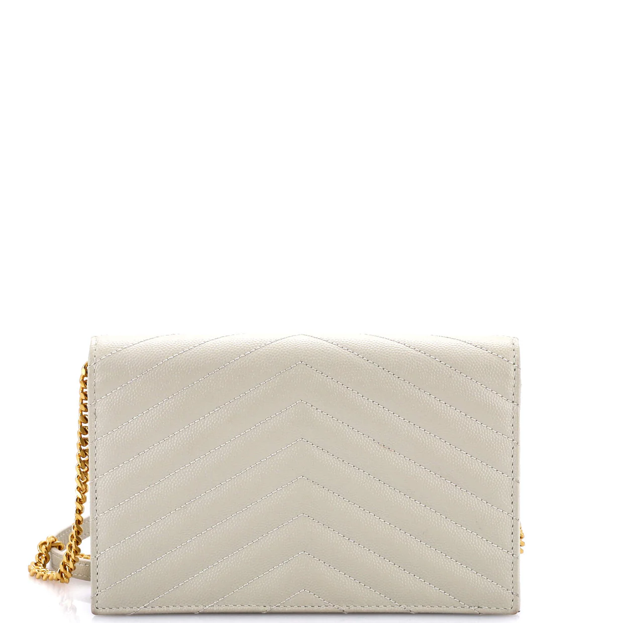 Classic Monogram Wallet on Chain Matelasse Chevron Leather Small - Deep Luxury