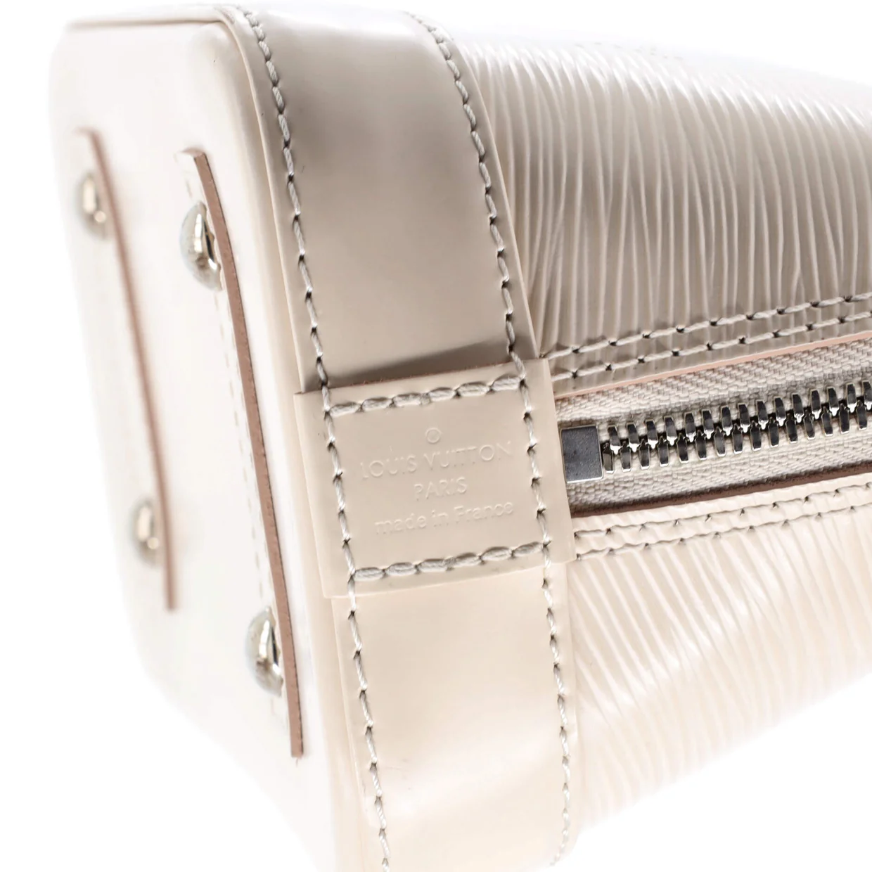 Alma Handbag Epi Leather with Logo Jacquard Strap BB - Deep Luxury