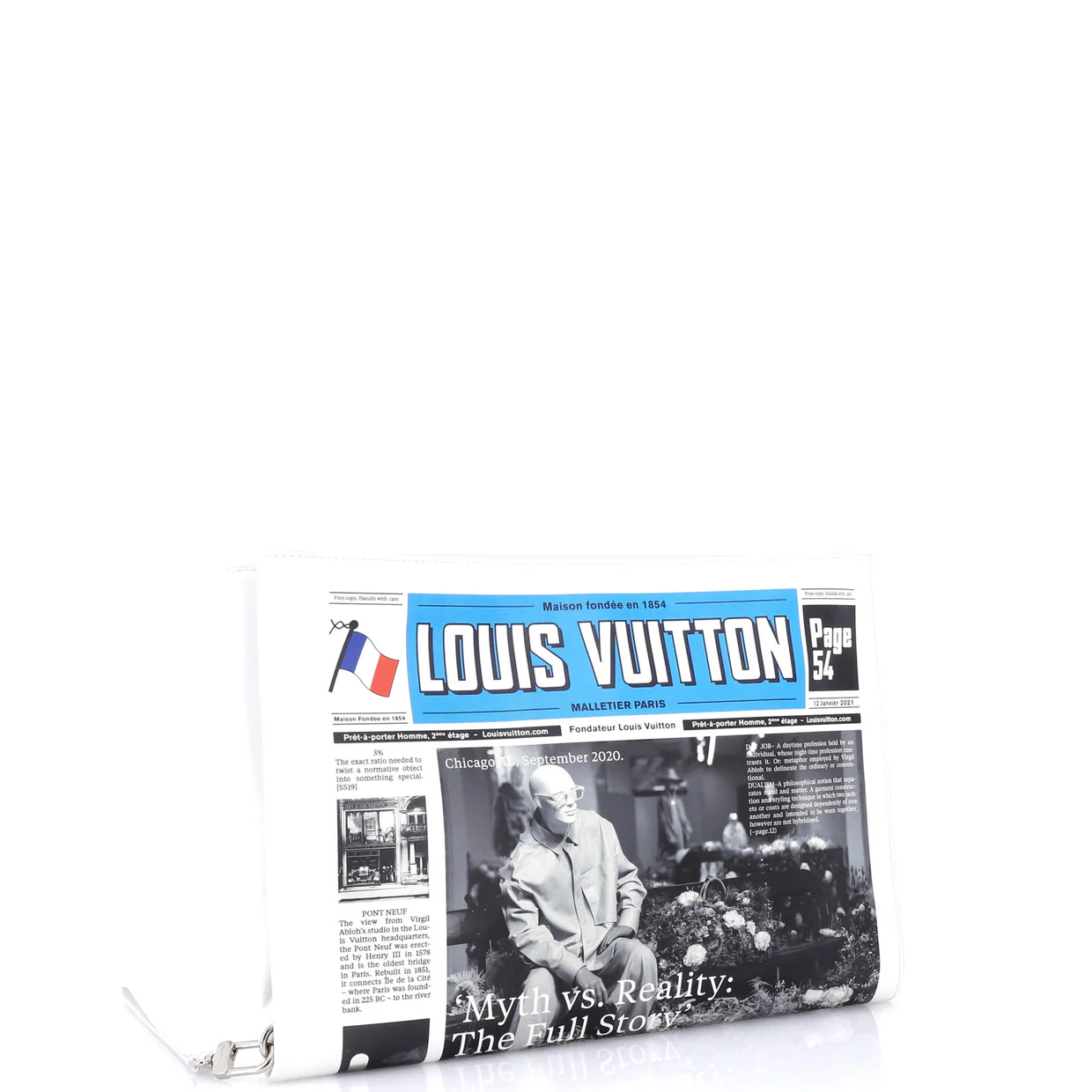 Newspaper Pouch Printed Leather - Deep Luxury