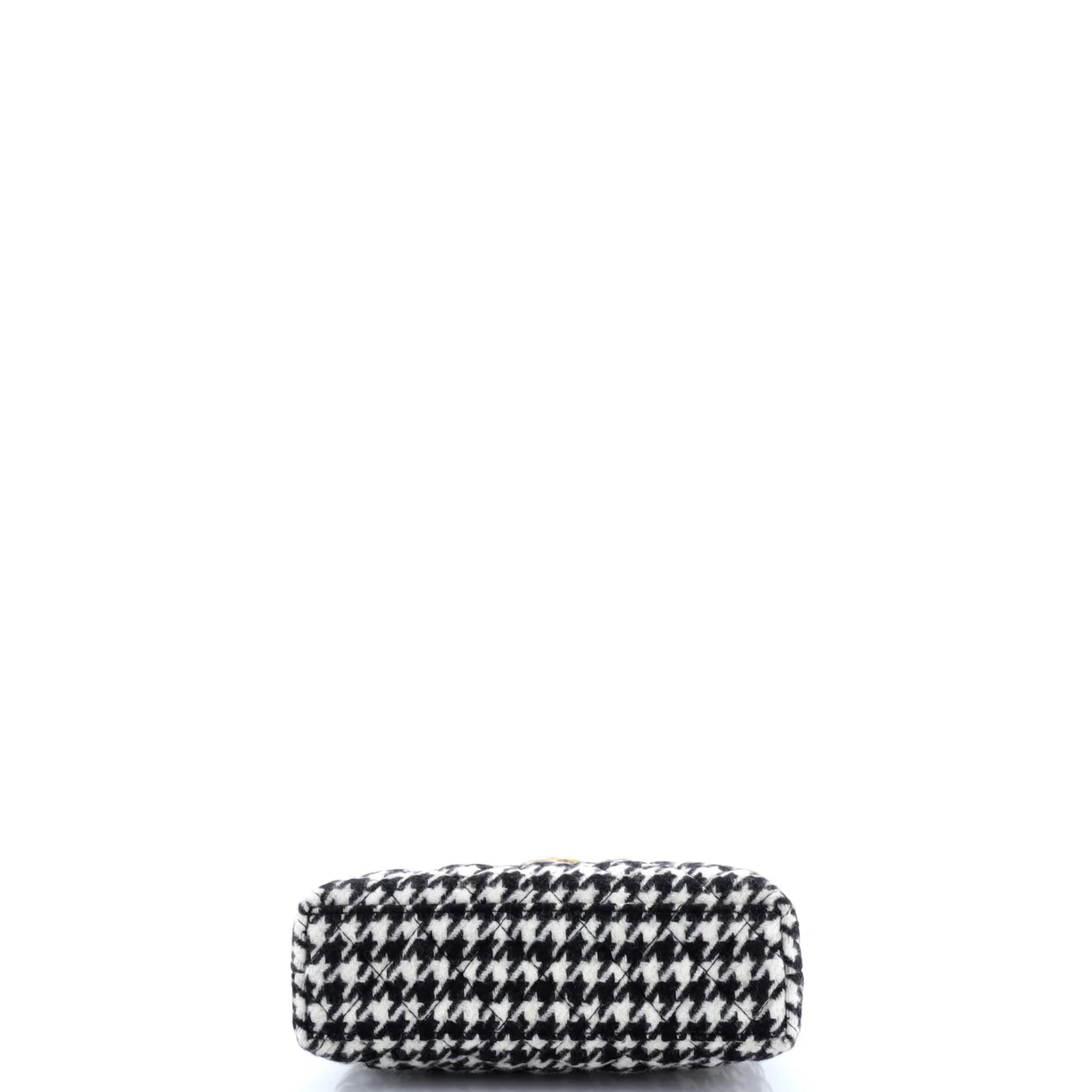 Kelly Top Handle Shopping Bag Quilted Houndstooth Tweed Mini - Deep Luxury