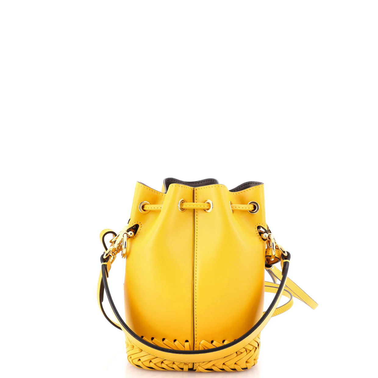 Mon Tresor Bucket Bag Leather with Whipstitch Detail Mini - Deep Luxury