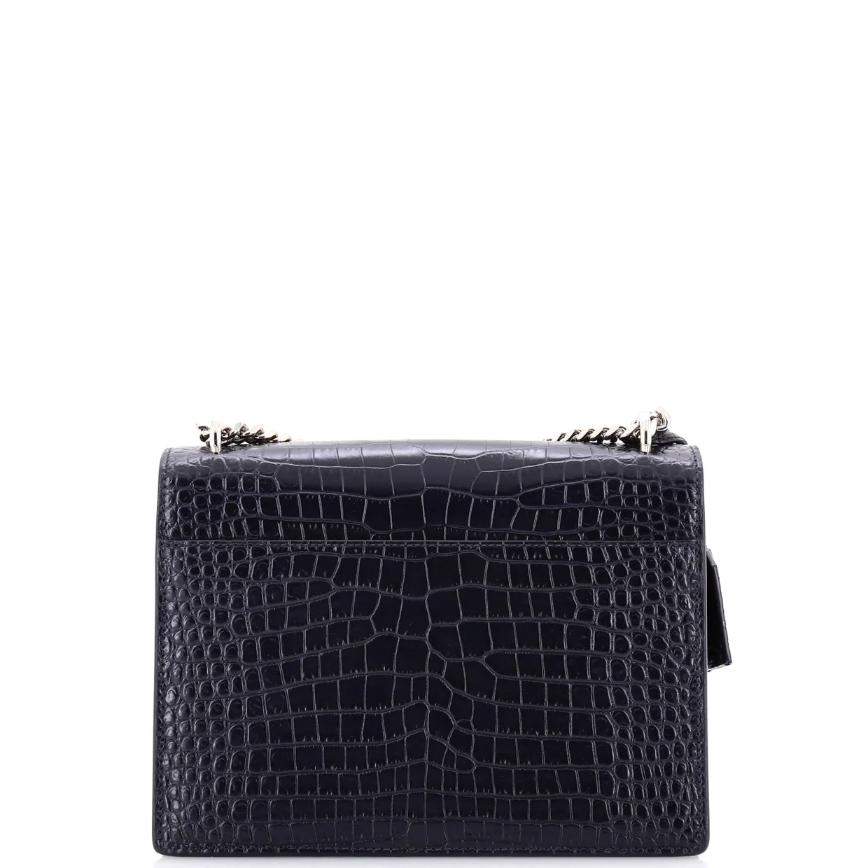 Sunset Crossbody Bag Crocodile Embossed Leather Medium - Deep Luxury
