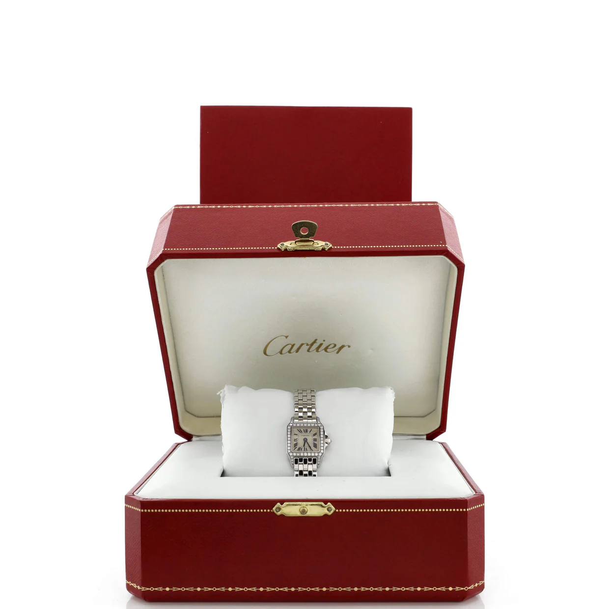 Santos Demoiselle Quartz Watch White Gold with Diamond Bezel 20 - Deep Luxury