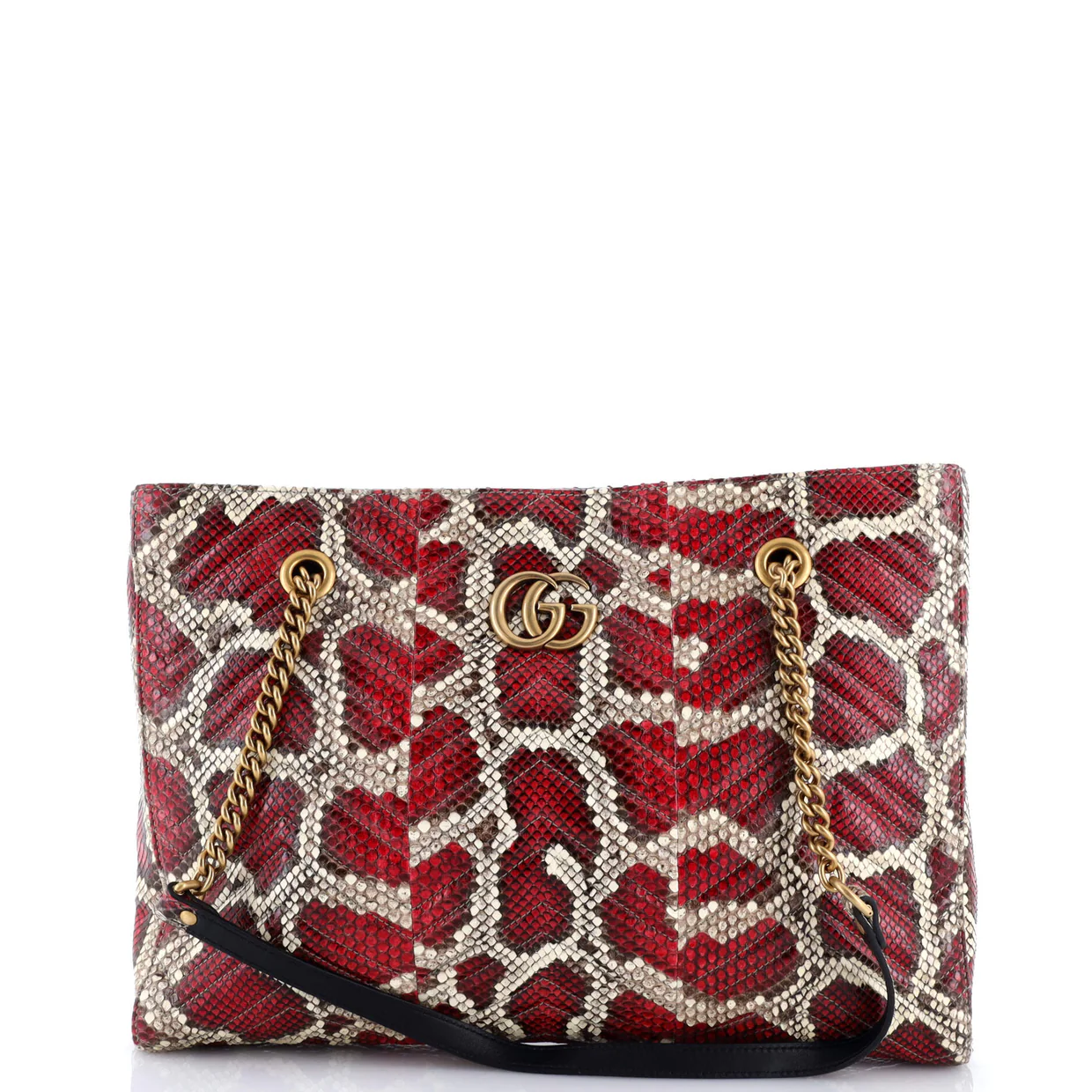 GG Marmont Zip Tote Matelasse Python Medium - Deep Luxury