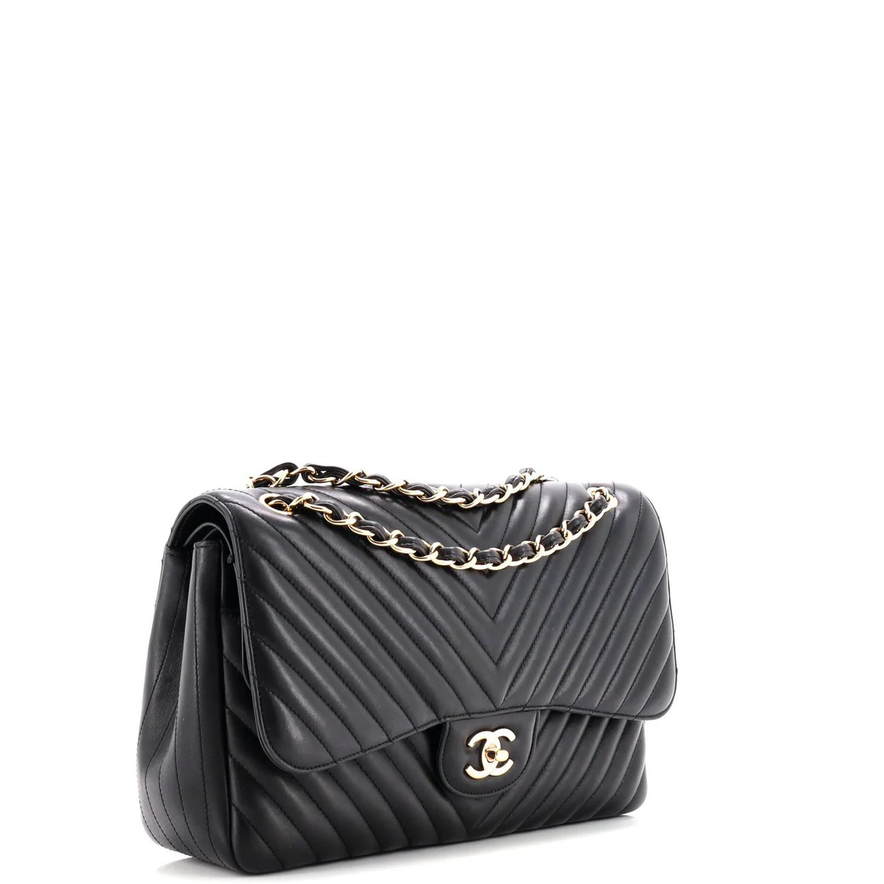 Classic Double Flap Bag Chevron Lambskin Jumbo - Deep Luxury