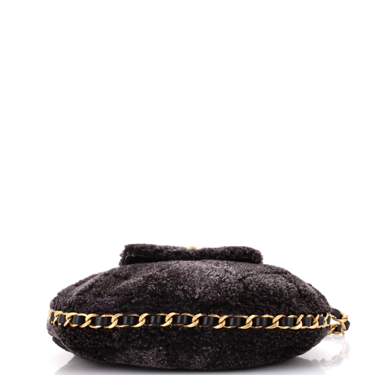 CC Flap Chain Around Hobo Quilted Shearling - Deep Luxury