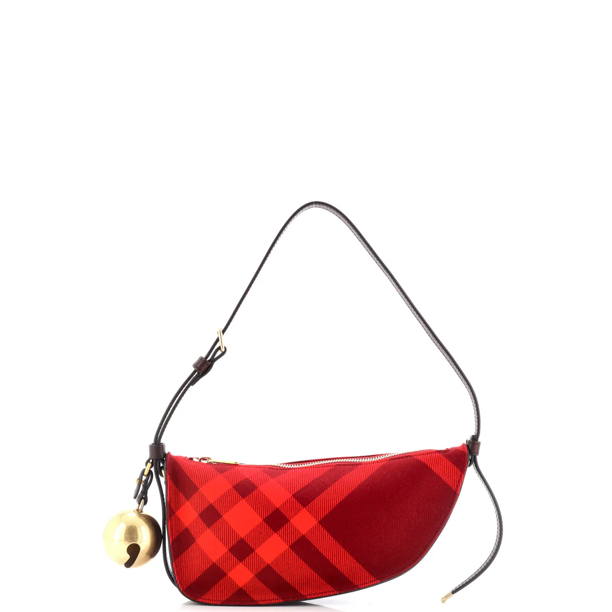 Shield Sling Shoulder Bag Check Canvas and Leather Mini - Deep Luxury